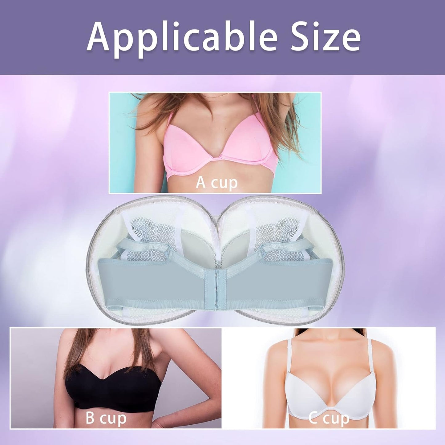 Shappy 6 Pieces Bra Washing Bag for Laundry Mesh Wash Lingerie Underwear Brassiere Washing Bags with Zipper for Women Laundry Storage(7.87 Inch,Gray)