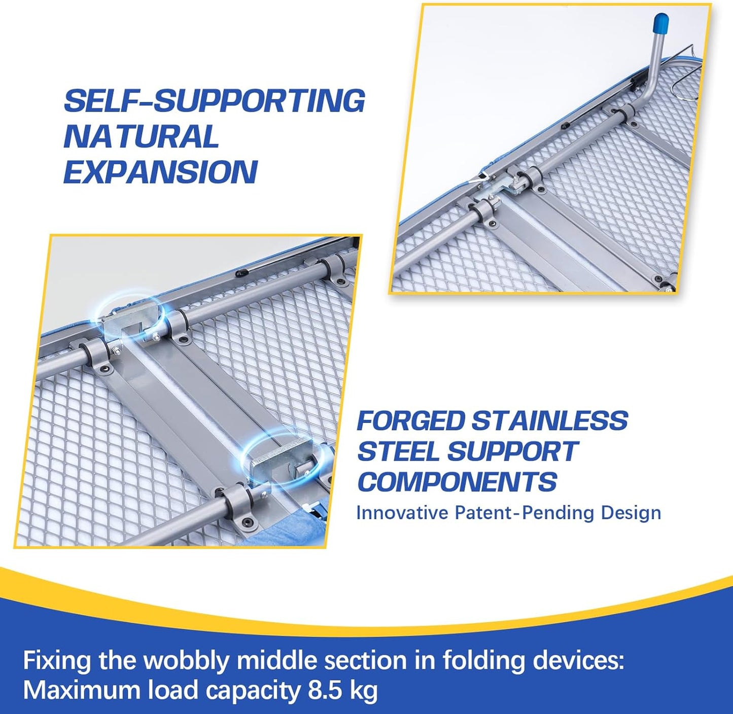 Tabletop Ironing Board with Iron Rest, 32" x12'' Metal Mesh Panel Mini Ironing Board with Heat Resistant Cover, Portable Small Iron Board Foldable for Dorms, Apartment and Travel, Blue