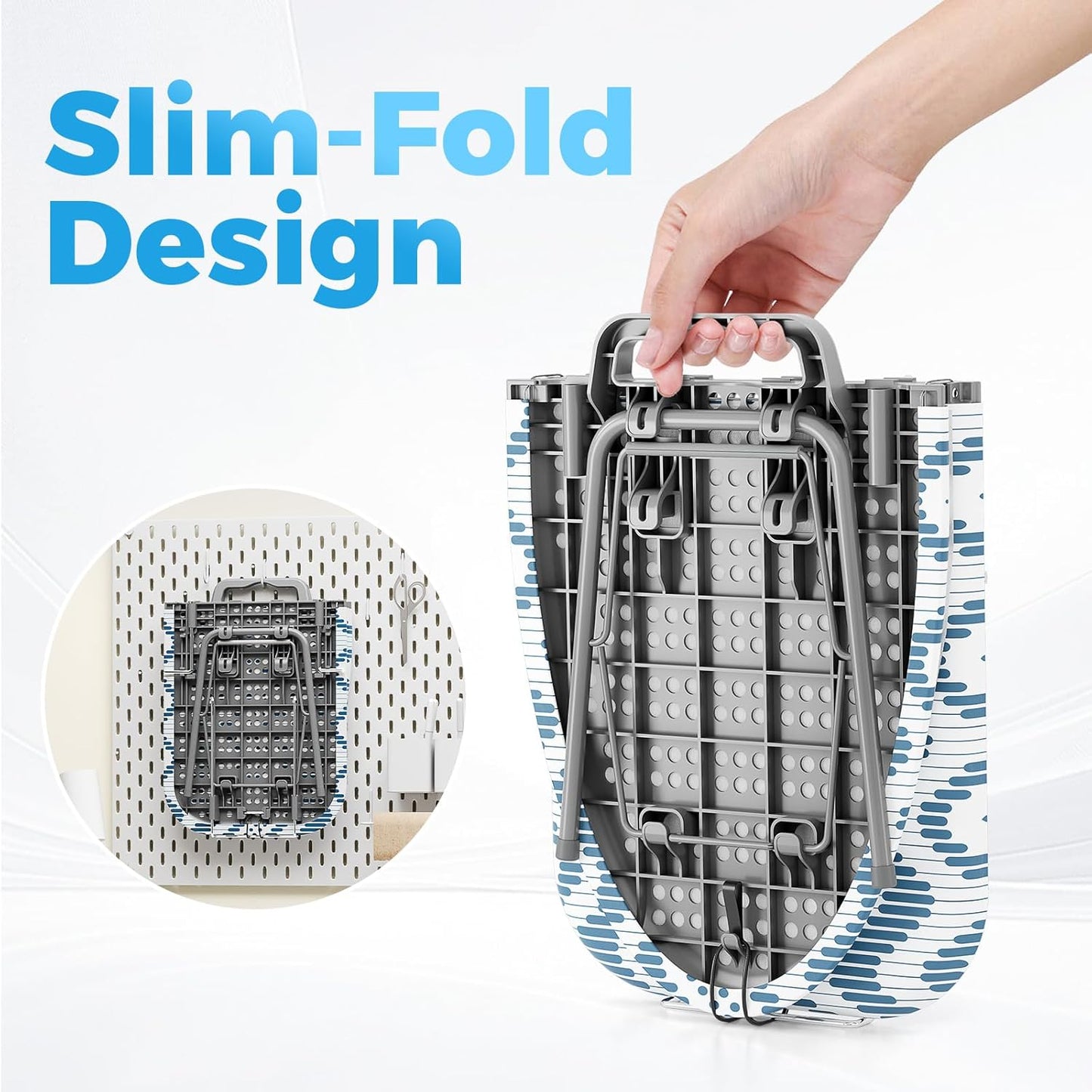 KINGBOARD Tabletop Ironing Board, Small Ironing Boards with Iron Rest, Folding Iron Board, Extra Thick Cover, Portable Tabletop Ironing Board with Non-Slip Feet, 30x12 Blue