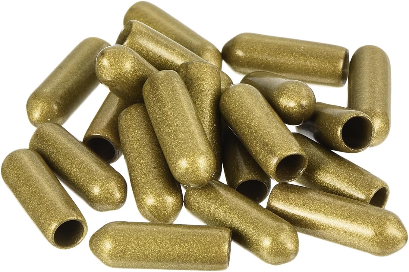 uxcell 20pcs Rubber End Caps 3/16"(5mm) ID Vinyl Round Tube Bolt Cap Cover Thread Protectors Gold