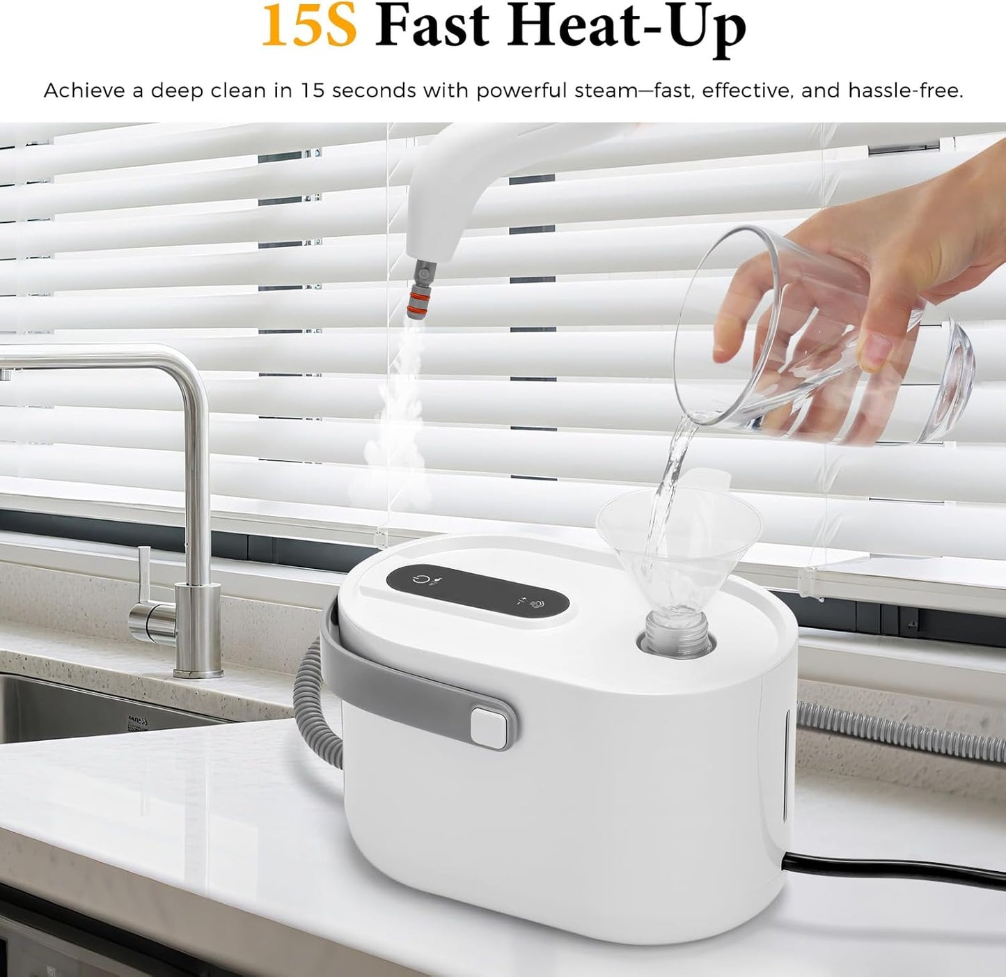 Kuvictewl Steam Cleaner All-in-One Kit, Chemical-Free Steamer for Home Deep Cleaning, Suitable for Floor, Tile, Grout, Window, Kitchen, Sofa, Car