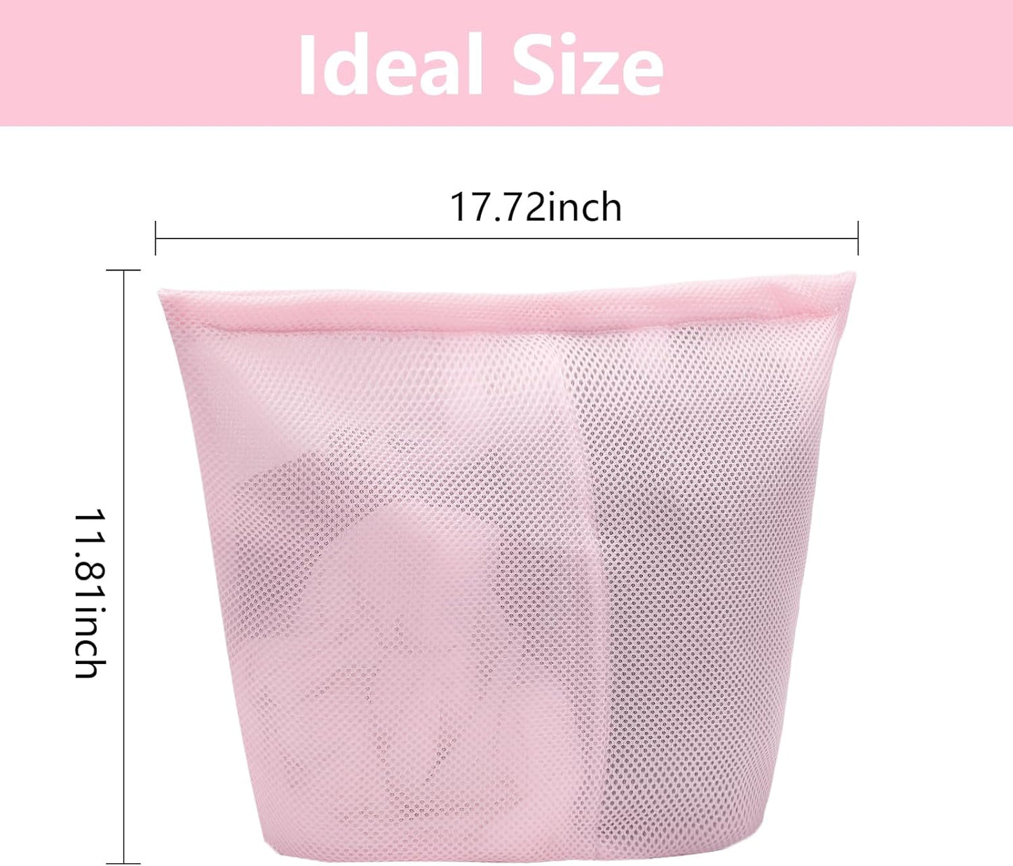 2 Pcs Special Zoning laundry bag for delicates with handles mesh laundry bags washing machine laundry totes travel storage and sorting bag (Pink2)