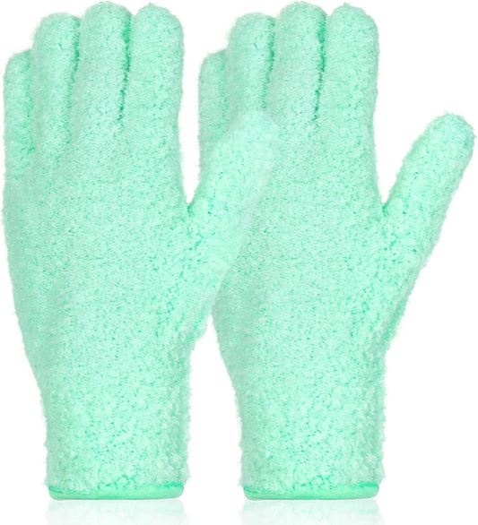 Ouligay Microfiber Gloves for Plant Dusting, Reusable Washable Micro Fiber Cleaning Gloves Mittens Dusting Glove Dust Cloth Glove for Plants Leaf House Indoor Cars Blinds Lamps