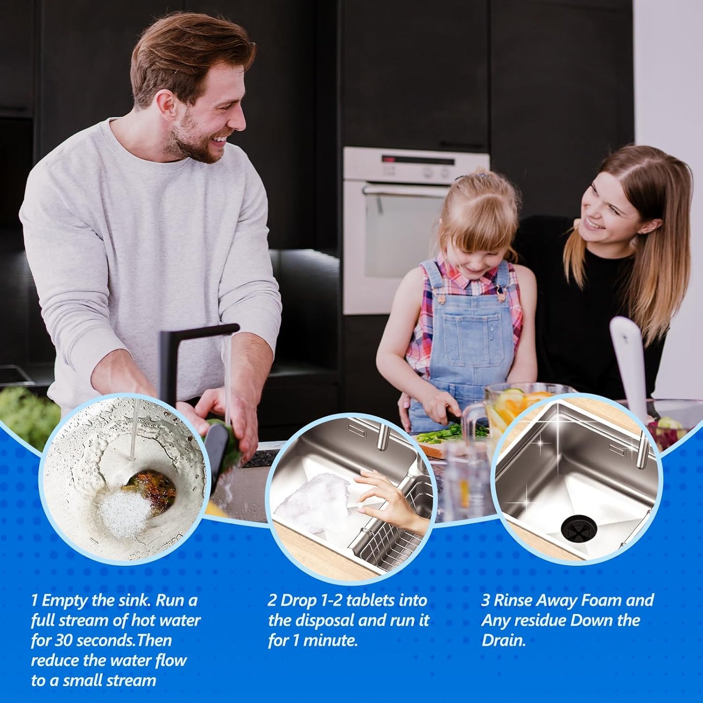 Garbage Disposal Cleaner Deodorizer Tablets 26Pack,XL Powerful Foaming Kitchen Sink Cleaners- Fresh Lemon Scented Disposal Cleaner, Natural Drain Garbage Disposer Cleaning- 1 Year Supply