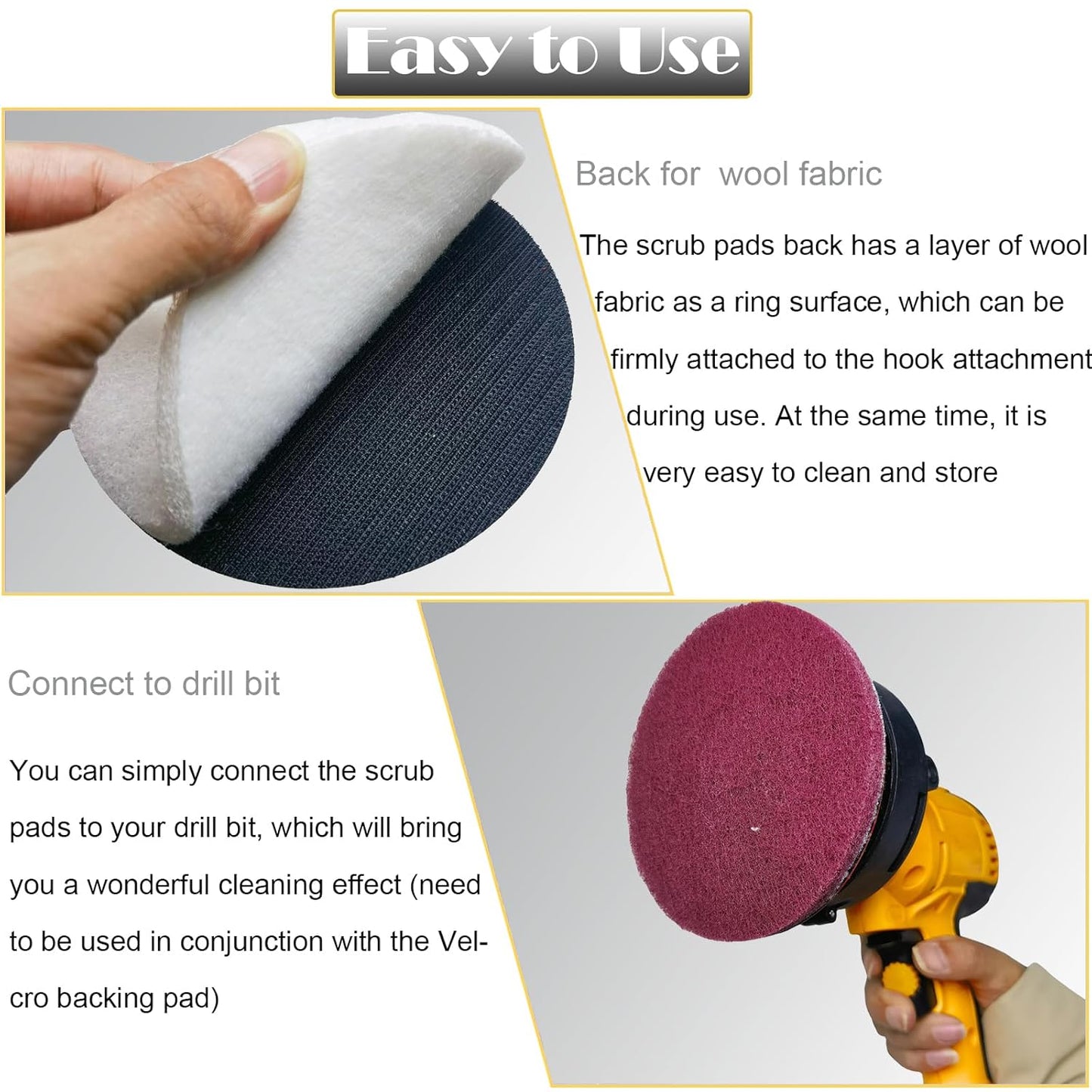 15 PCS 5 Inch Hoop and Loop Multipurpose Scrubber Scouring Pads - Flocking Scuff Pads, 400 800 2000 Grits Conditioning Discs Polishing Pads for Furniture Automotive Cleaning, Rust Removal