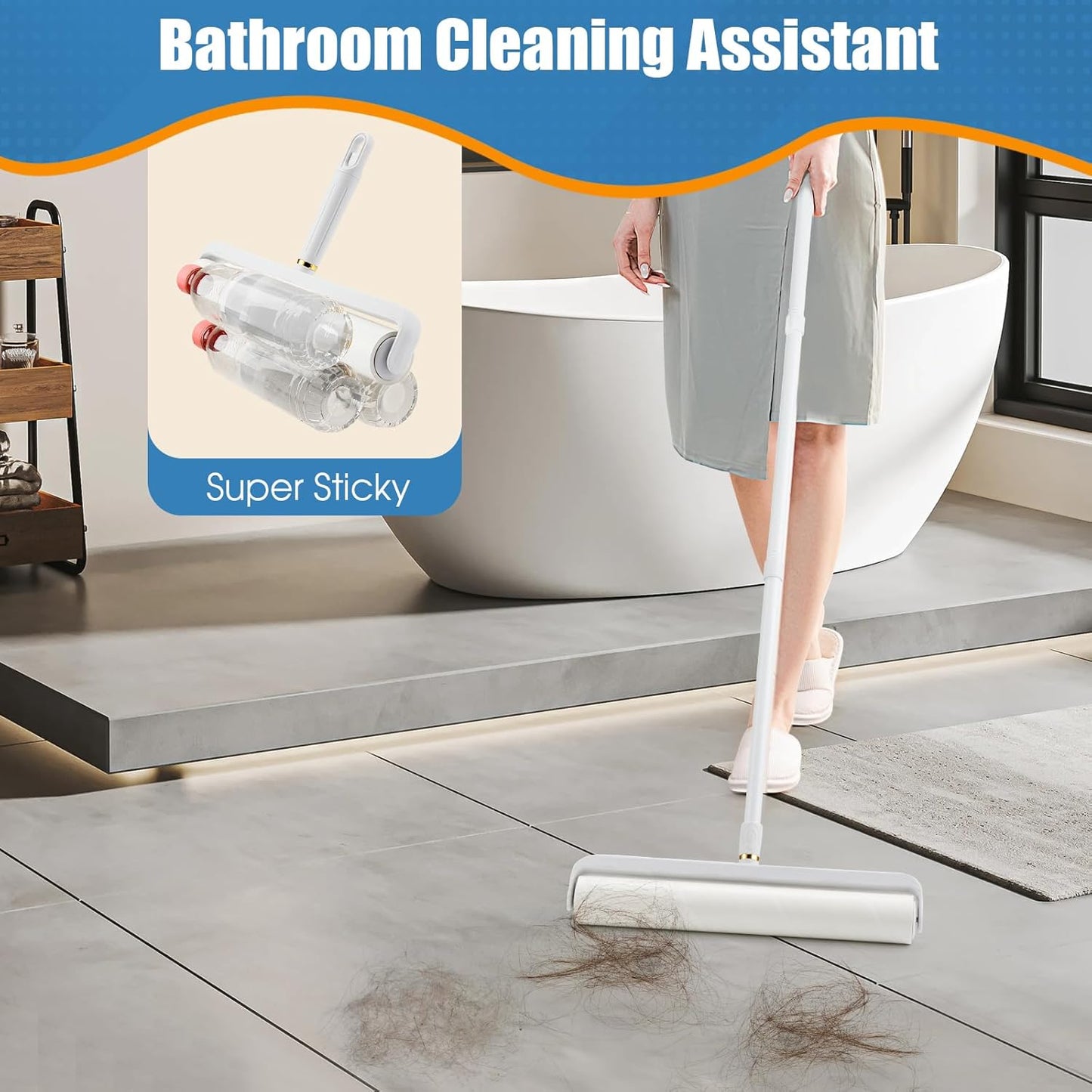 14.17" Large Lint Rollers for Pet Hair Extra Sticky, 360 Sheets Roller with Long Handle for Cleaning Carpets, Clothing, Couch, Furniture Wall Cleaner Mop Dust Remover