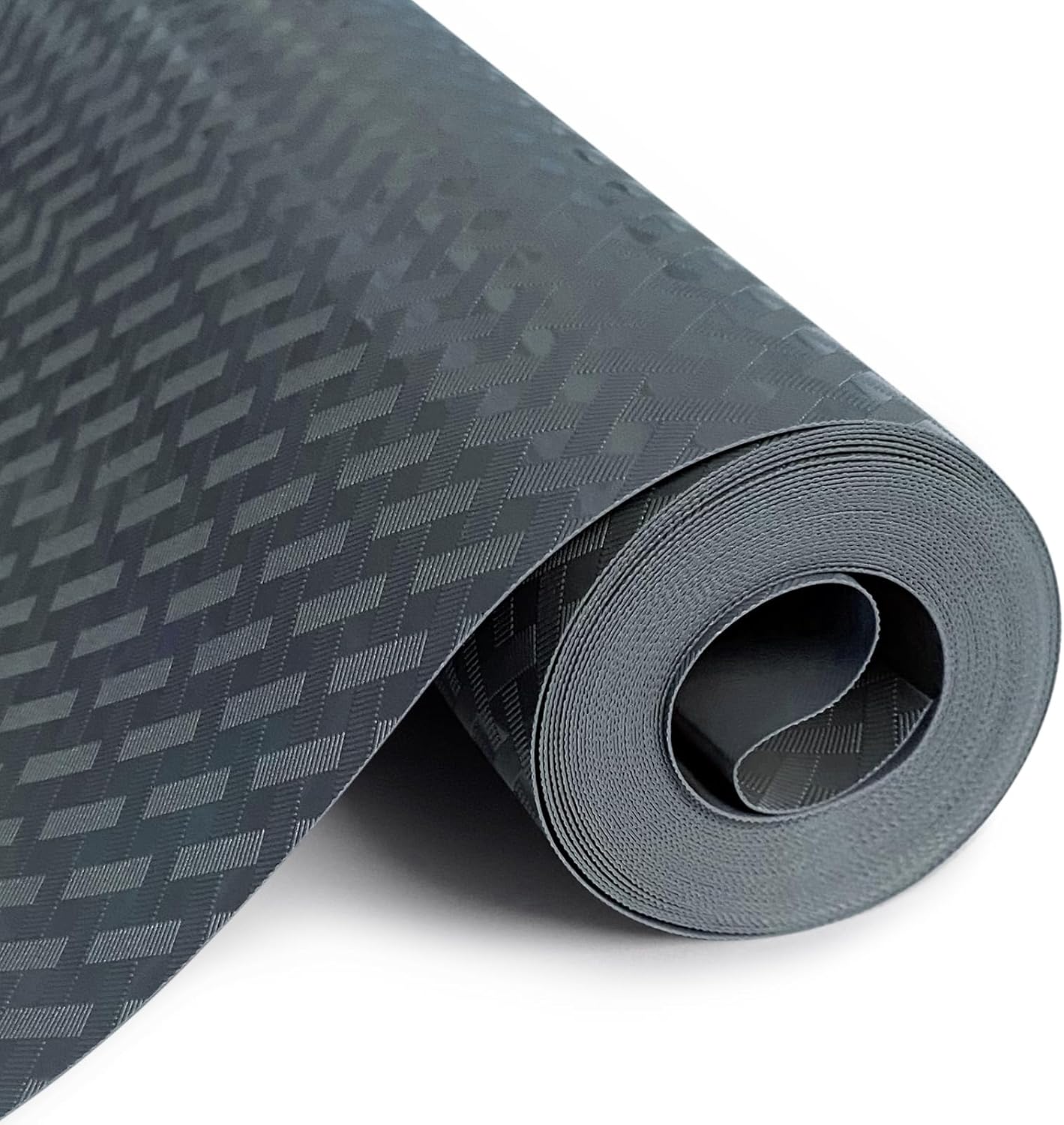 Shelf Liners for Kitchen Cabinets and Drawers, Non-Adhesive and Anti-Slip, Waterproof and Easy to Clean, Durable EVA Cabinet Mat for Refrigerator, Cupboard, Table (Grey, 11.8" W x 196.8" L)