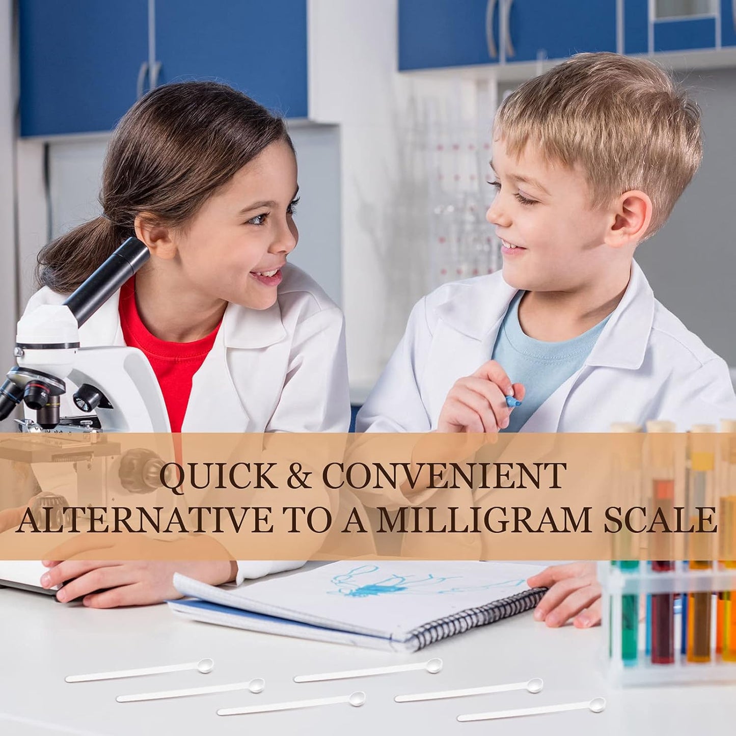 Honeydak 1/32 Teaspoon Micro Scoops 150 Milligram Mini Measuring Spoons Tiny Little Plastic Scoop for Measuring Cosmetics, Powders, Glitter and Seasoning(White, 32 Pieces)