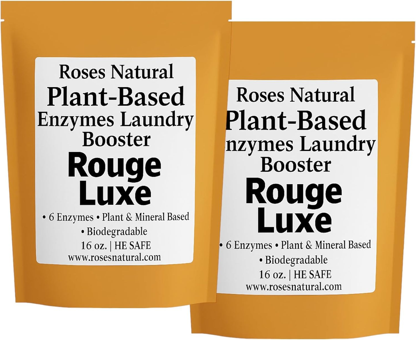 Natural Enzyme Laundry Booster – Rouge Luxe | 6 Enzymes | Deep Clean System | Luxury Amber & Musk Scent | Biodegradable • HE Safe • Eco-Friendly | 16 oz | Made in USA