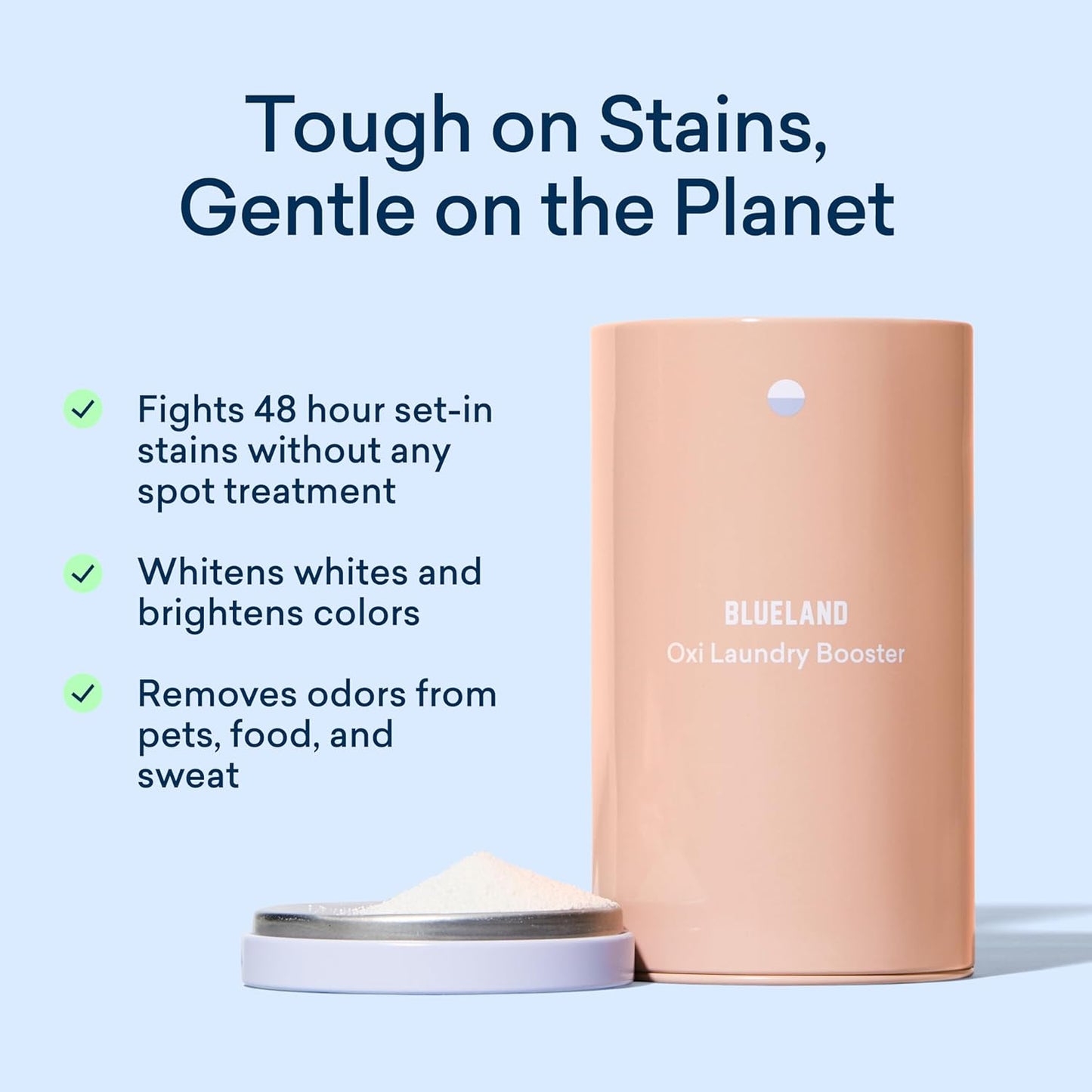 BLUELAND Oxi Laundry Booster Powder Refill 2-Pack, Spring Bloom Scent, 50 Loads, 35.2 oz, Plastic-Free, Eco Friendly, Oxy Cleaner, Stain Remover