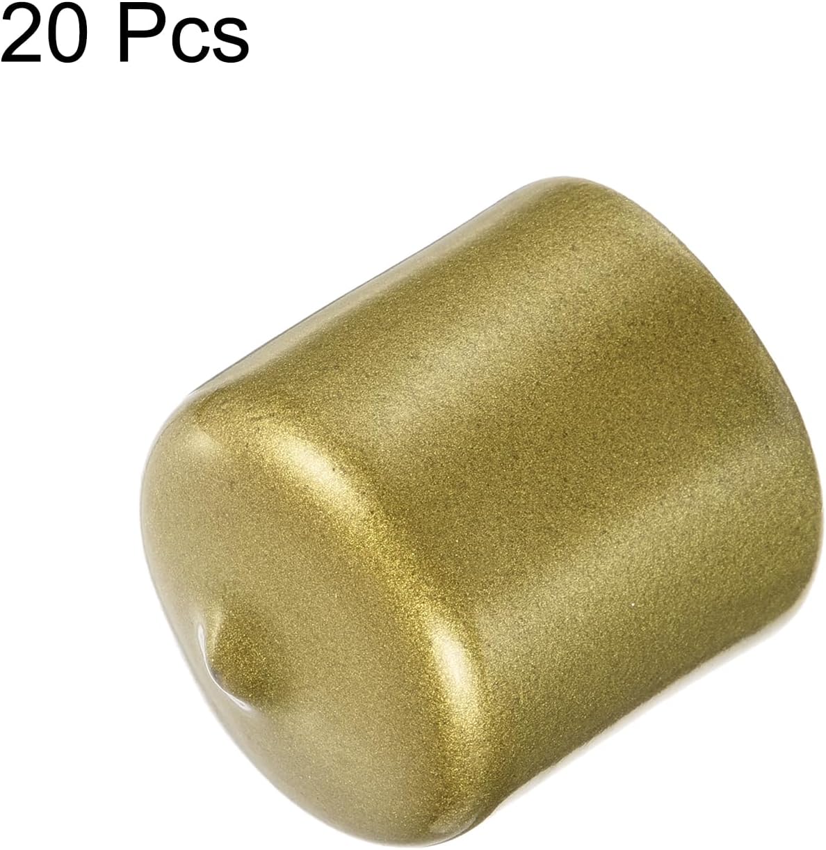uxcell 20pcs Rubber End Caps 30mm ID Vinyl Round Tube Bolt Cap Cover Thread Protectors Gold
