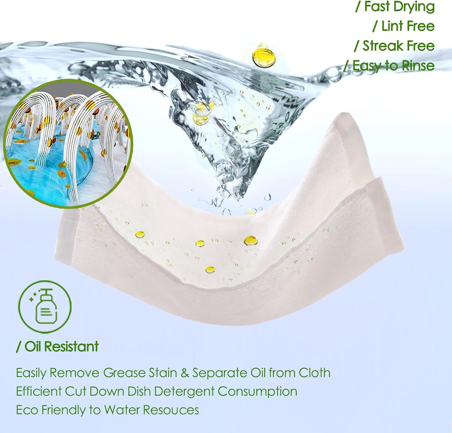 Dish Cloths 6 Pack, 10x14 inch Small Kitchen Washcloths for Washing Dishes, Lint Free Fast Dry Reusable Cleaning Cloth, Ultra Soft & Scratch Free Terry Dish Rag, Easy to Rinse White Dishcloths