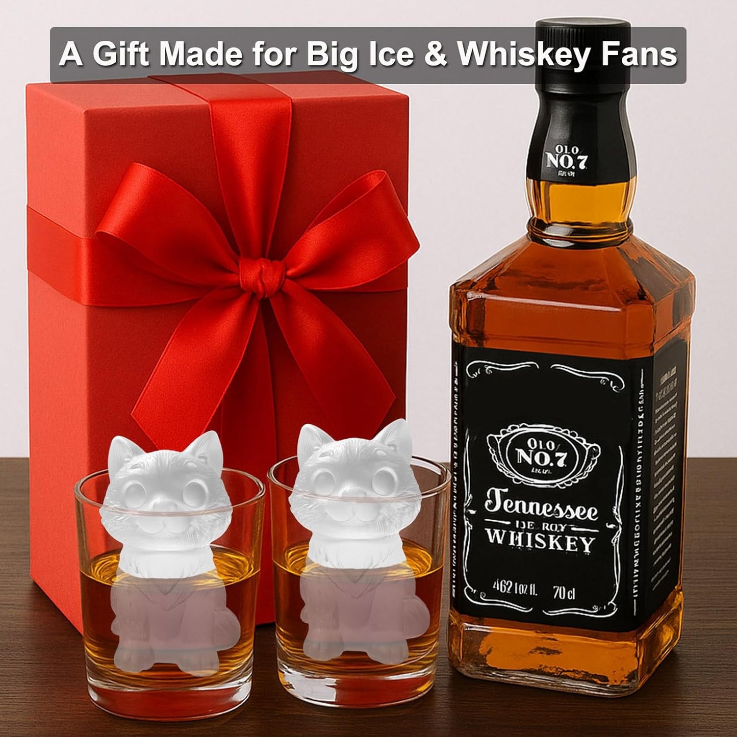 3D Cat Ice Cube Silicone Molds Tray for Whiskey, Cocktail, Drink Decor, Bar; Rich Details. Cute Kitty Gifts for Women Kids Girls Boys, Fun Animal Shape Soap Epoxy Resign Mold; 2 Pack