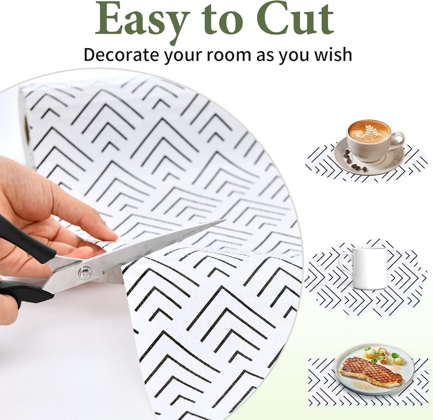 Shelf Liner for Kitchen Cabinets Non Adhesive Drawer Liner Non-Slip Thickened Shelf Liner Paper Strong Easy to Clean for Tool Box Refrigerator with Knife and Tape Measure, Black Arrow, 17.3 x 354.3 IN