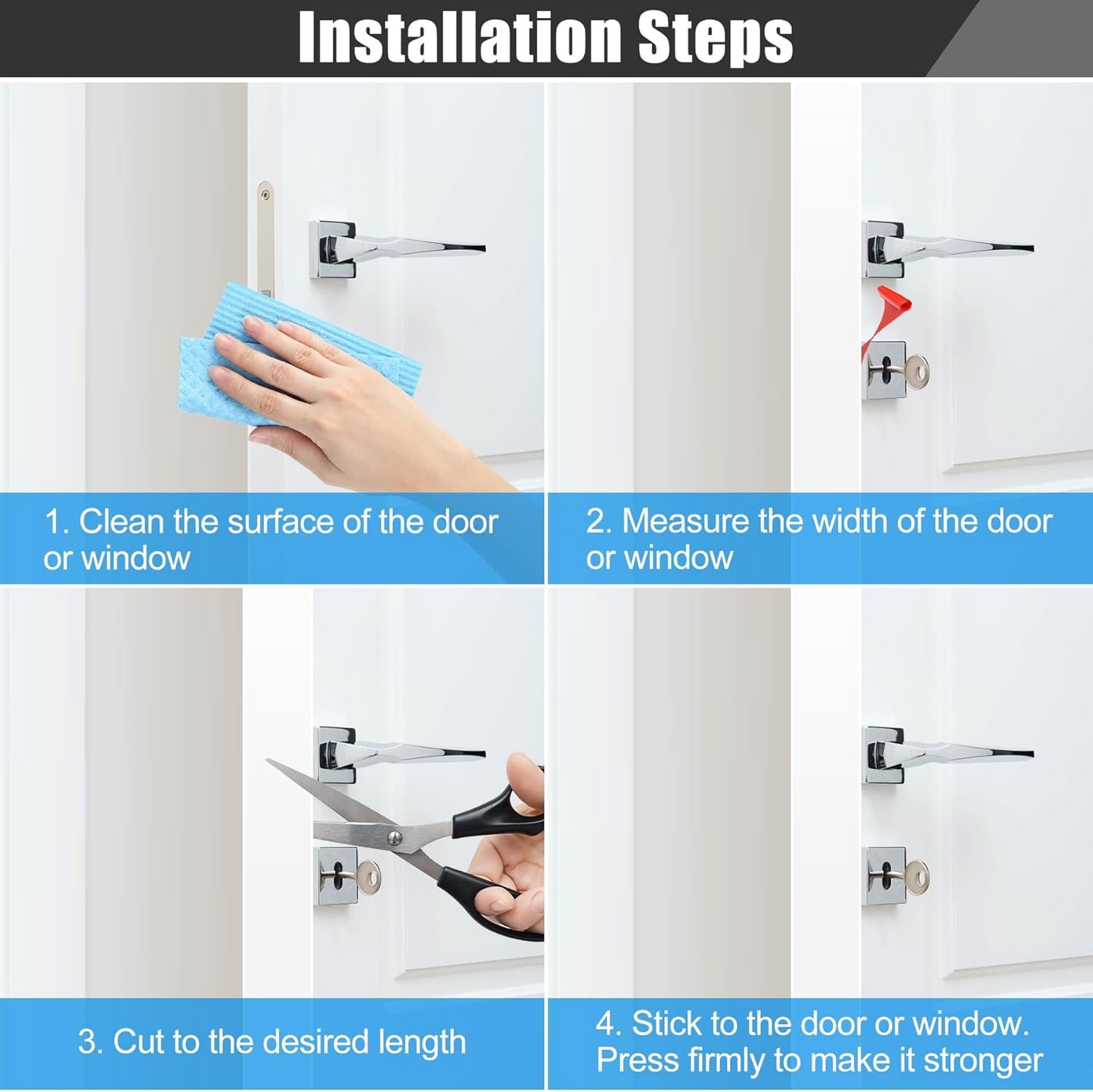 Draft Seal Tape for Doors and Windows 3 in x 20 Ft Silicone Weather Stripping Extra Thick 2mm Door Seal Strip with Strong Adhesive Draft Insulation Stopper Side Seal - White