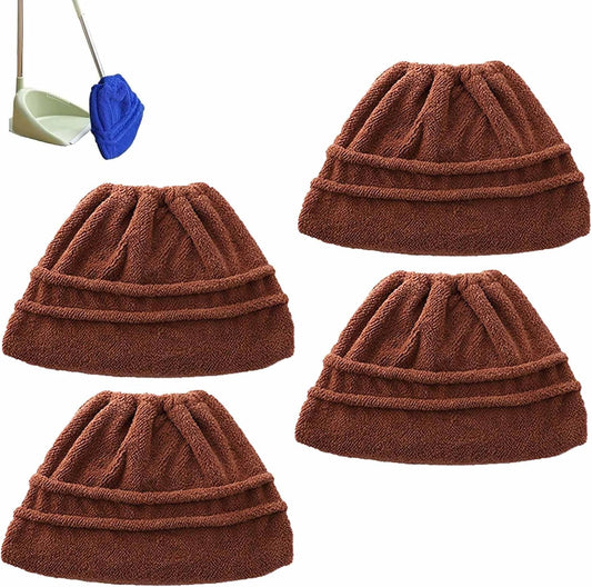 Icexeco Lazy Broom Cover Cloth, Multifunctional Lazy Brooms Cover, Washable Reusable Microfiber Broom Sweeping Refill, Wet & Dry Dual Use, Washable Mop Covers (4PCS-Brown)
