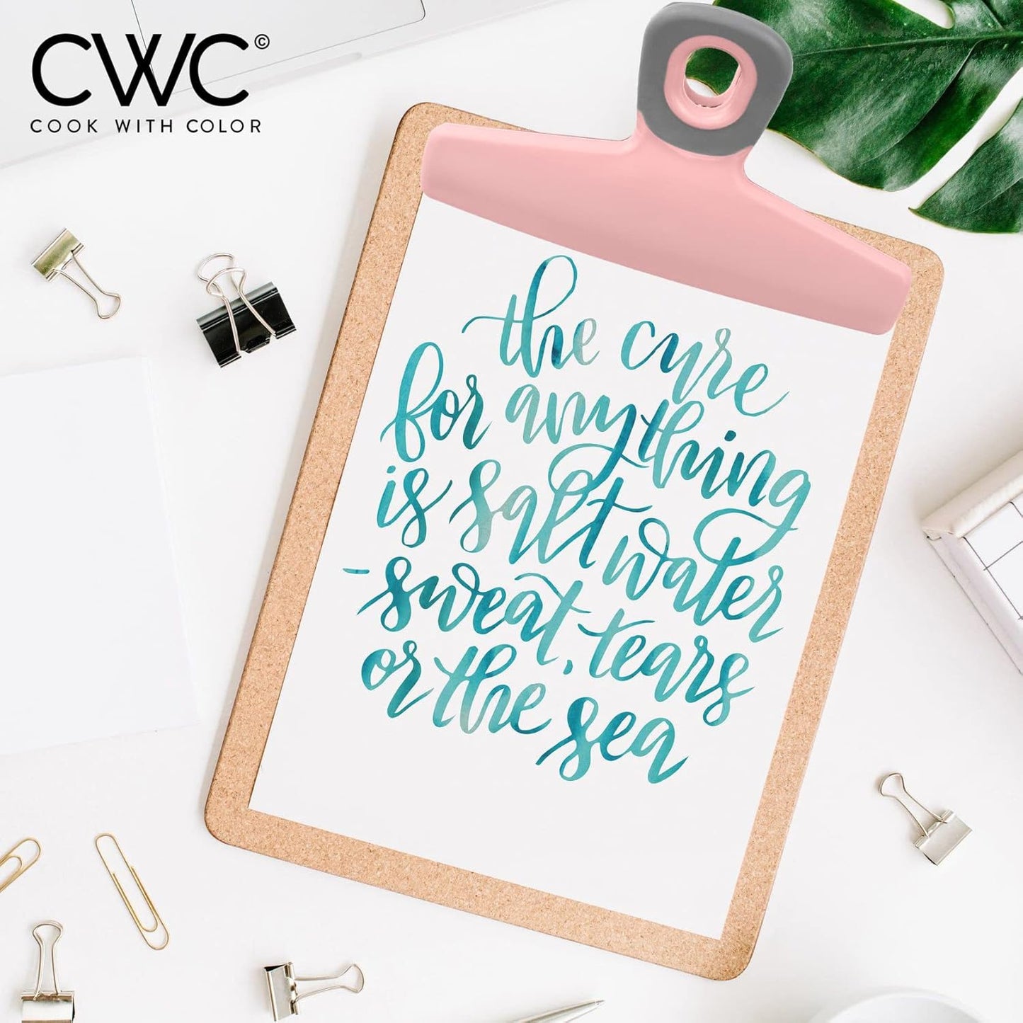 COOK WITH COLOR Food Clips - Wide Heavy Duty Chip Clips, Large Bag Clips for Food Storage with Air Tight Seal Grip, Pack of 8, Pink