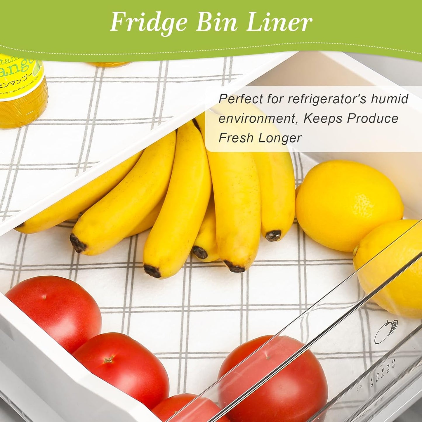 Cooyes 6pcs 12" x 24" Refrigerator Drawer Liners, Fridge Organizers and Storage, Washable Absorbent Fridge Bin Liners, Refrigerator Shelf Mats Air Circulating Non-Slip Non-Adhesive