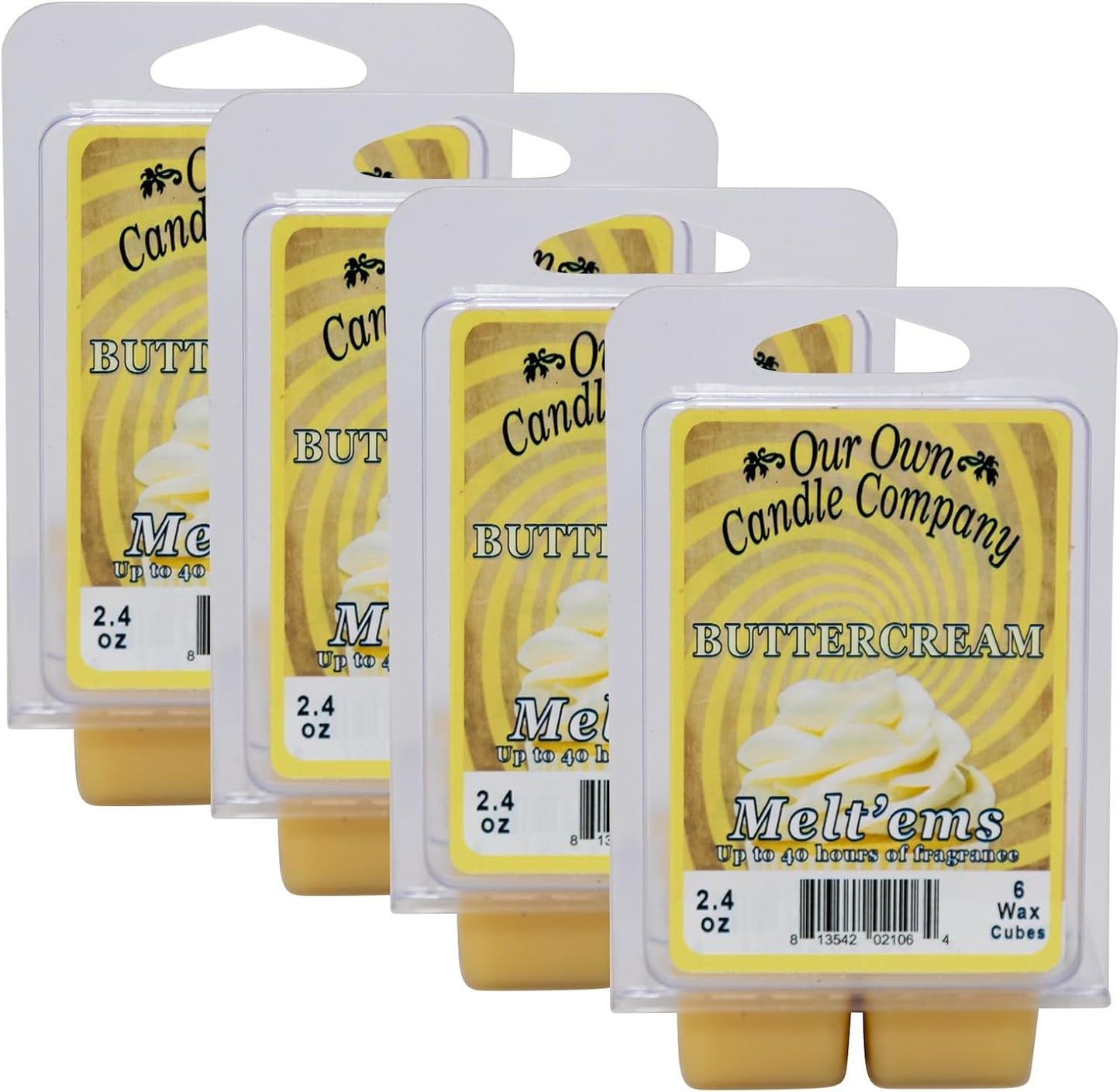 Our Own Candle Company Premium Wax Melt, Buttercream Scent, Handmade in The USA, 24 Cubes (4 Pack, 9.6oz Total)