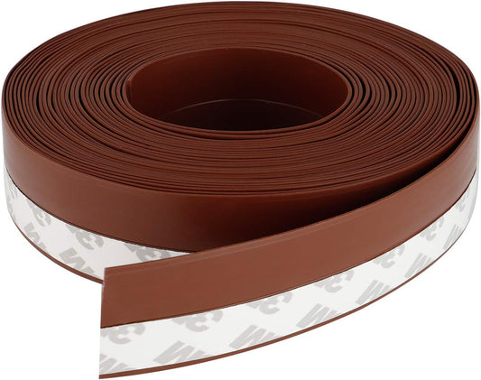 Door Weather Stripping Doors Seal Strip, 26 FT Silicone Sealing Tape for Door Draft Stopper Adhesive for Doors, Windows and Shower Glass Gaps(Brown, 35mm)
