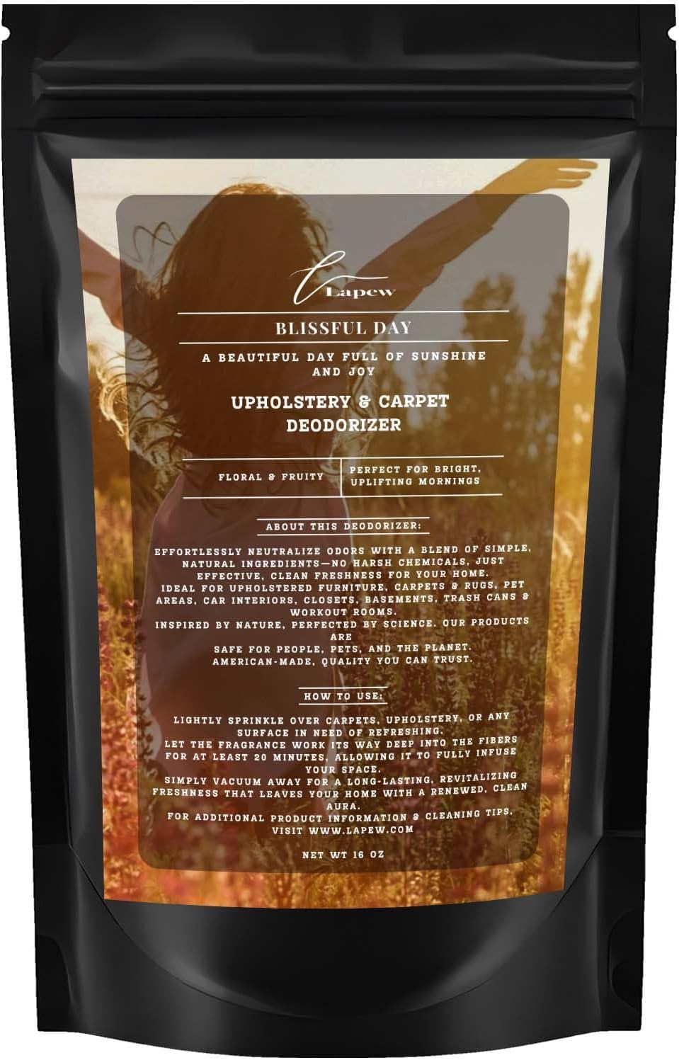 Blissful Day Carpet Freshener Powder: Powerful Odor Eliminator for Home, Upholstery Deodorizer, Carpet Deodorizer, Pet Urine, Cat Litter Box - Blissful Day Fragrance.