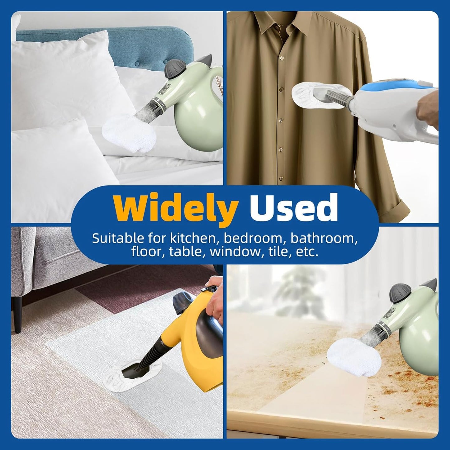 LOVECO 10 Pack Universal Microfiber Cloths for Handheld Steam Cleaner - Compatible with Bissell Steam Shot, Comforday, PurSteam, etc - Reusable Washable Microfiber Rags