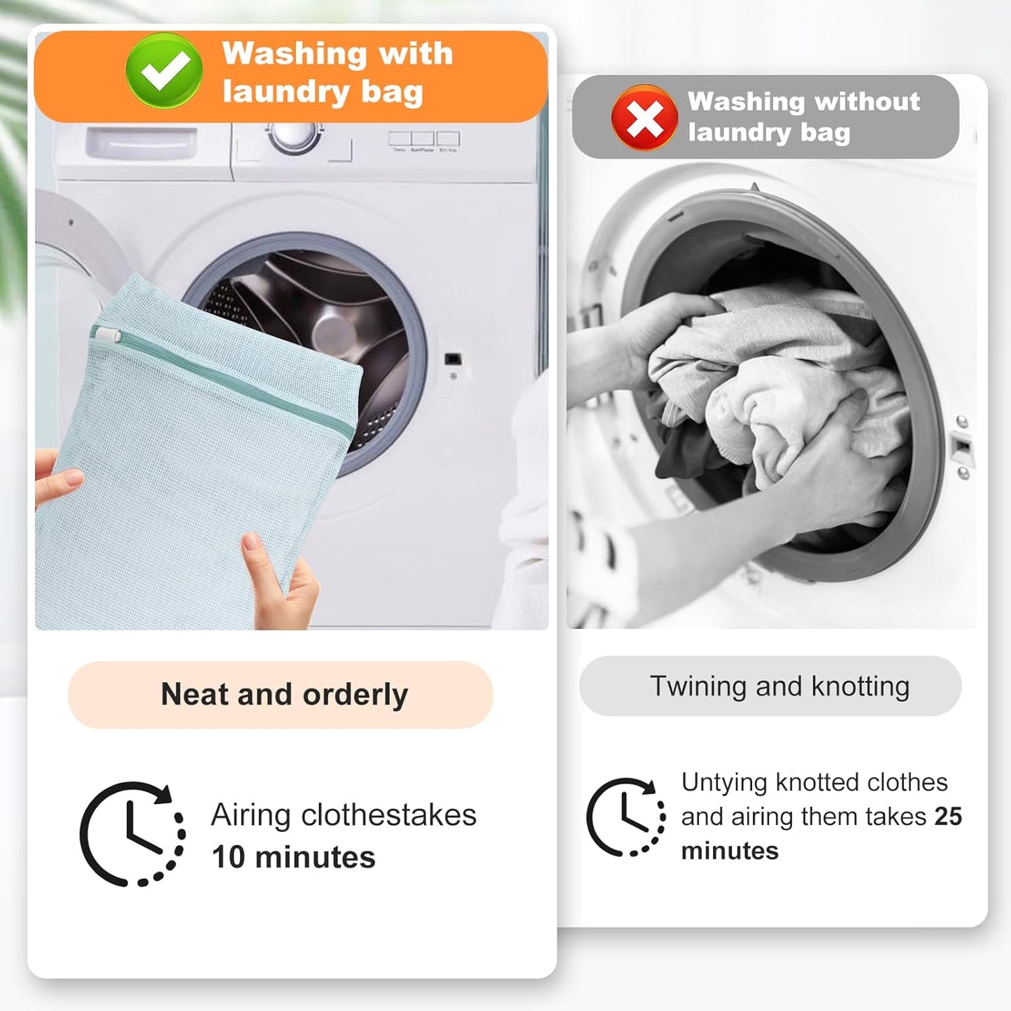 4-Piece Blue Medium Durable Organic Cotton Mesh Laundry Bags with Sturdy Zippers and Breathable Mesh are Delicate Laundry Bags for Underwear, Clothes, Pants and Socks