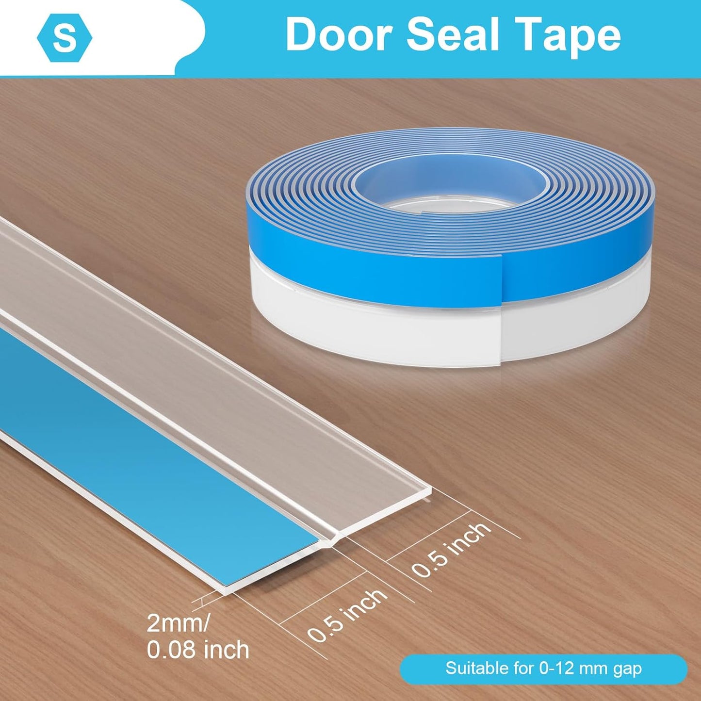 Weather Stripping Door Seal, Silicone Strip for Frame and Gaps Draft Stopper,Glass Shower Door Sweep, Clear, 36 Feet x 1 Inch