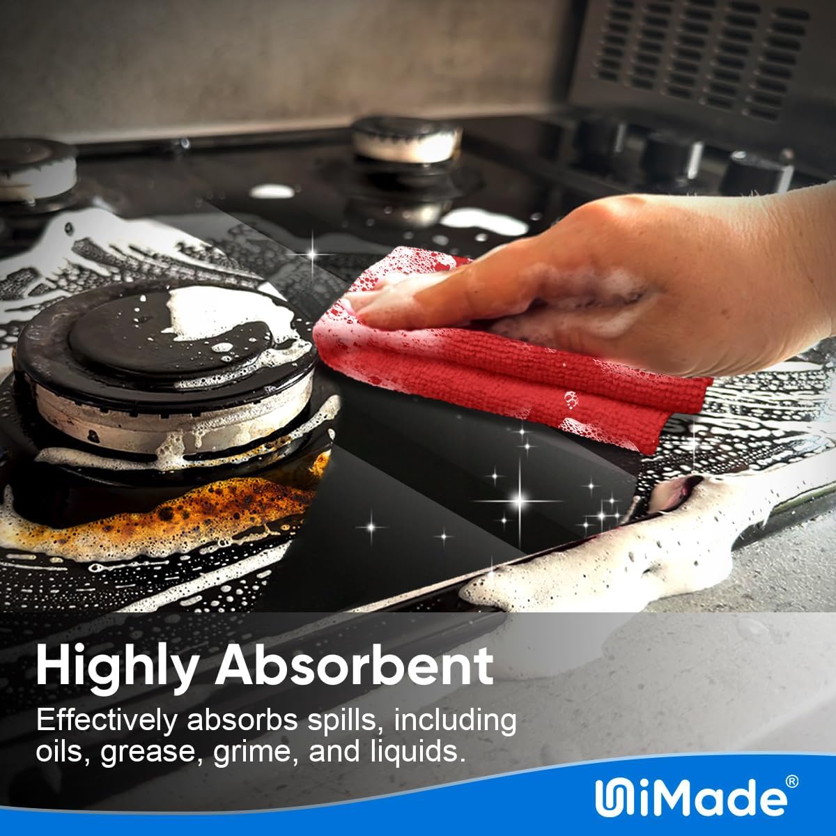 Shop Towels Rags, 150 Pack Reusable Shop Rags Bulk Microfiber Cleaning Cloth Lint Free Cleaning Towels for Car Kitchen Automotive Bar Mechanic Restaurant Garage, 11.5"x 11.5", Red