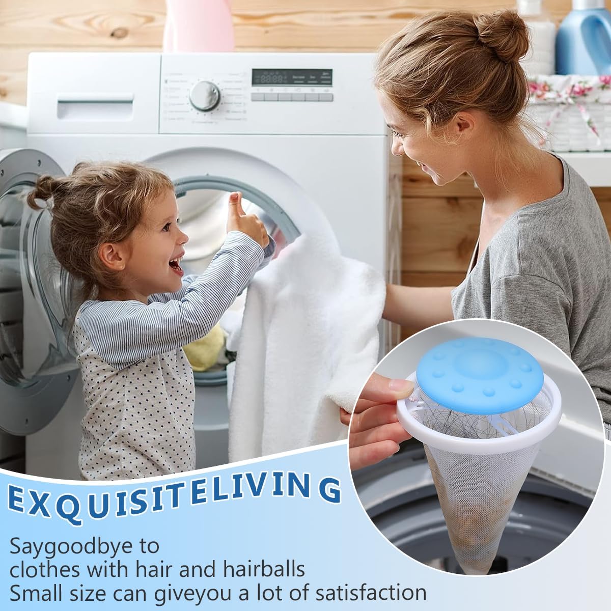 6pcs Pet Hair Remover for Laundry, Lint Catcher for Laundry, Washing Machine Floating Lint Mesh Bag, Reusable Household Hair Filter Washer Lint Trap Net Pouch, Dog Cat Pet Hair Catcher