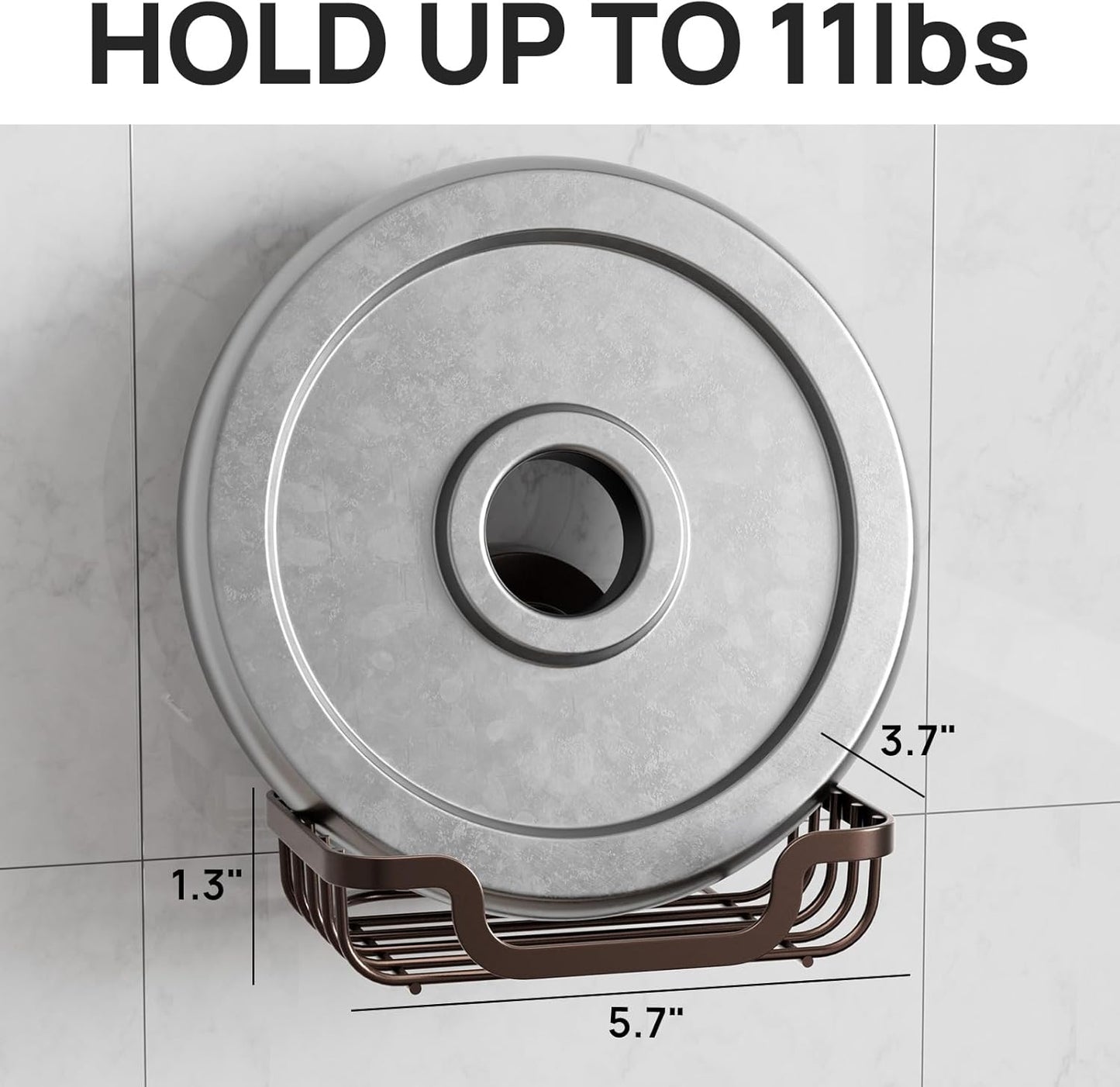 LEVERLOC Soap Dish, Soap Bar Holder for Shower Suction Cup Wall Mounted, Stainless Steel No-Drilling Removable Waterproof Sponge Holder for Bathroom Bathtub Kitchen Sink, Keep Dry, Brown