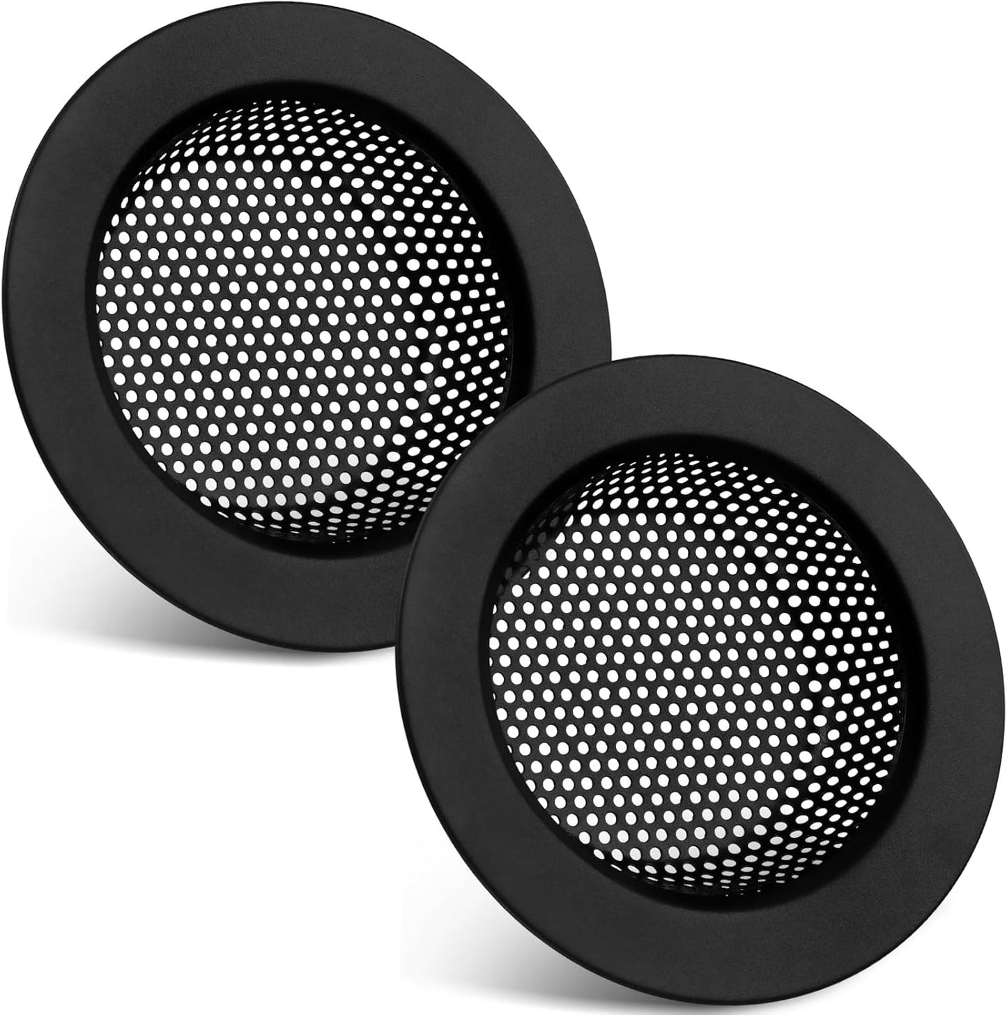 Retisee 2 Pcs Sink Strainer Stainless Steel Kitchen Sink Drain Strainer Basket Cover Mesh Hair Food Catcher, Large Wide Rim of 4.4 Diameter(Matte Black)