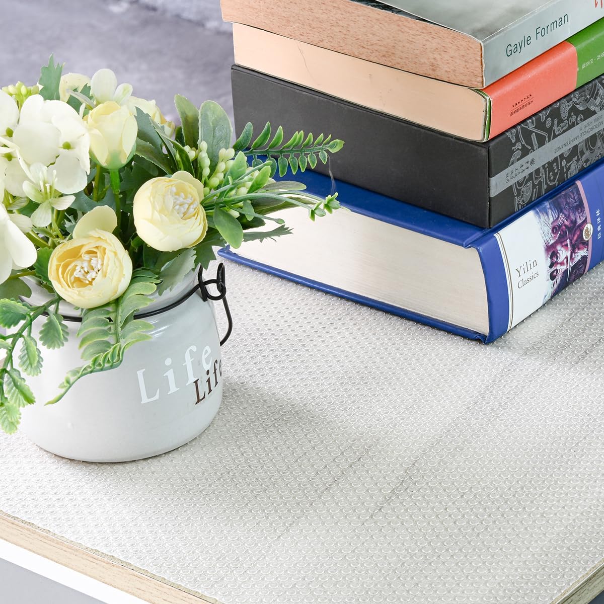 BOPART 12Pcs Refrigerator Liners Washable Fridge Shelf Liners Refrigerator Mats for Freezer Glass Shelves Kitchen Cabinets Cupboards Drawers (17.7" x 11.4")