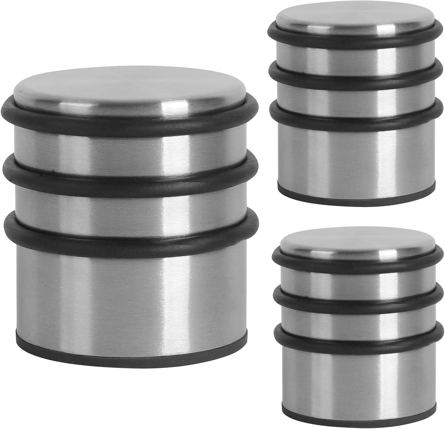KINJOEK 3 PCS Heavy Weight Door Stopper, No DrillStainless Steel Door Stop with Protective Rubber Bands Door Wedge for Office, Home, Garage, Laundry Door