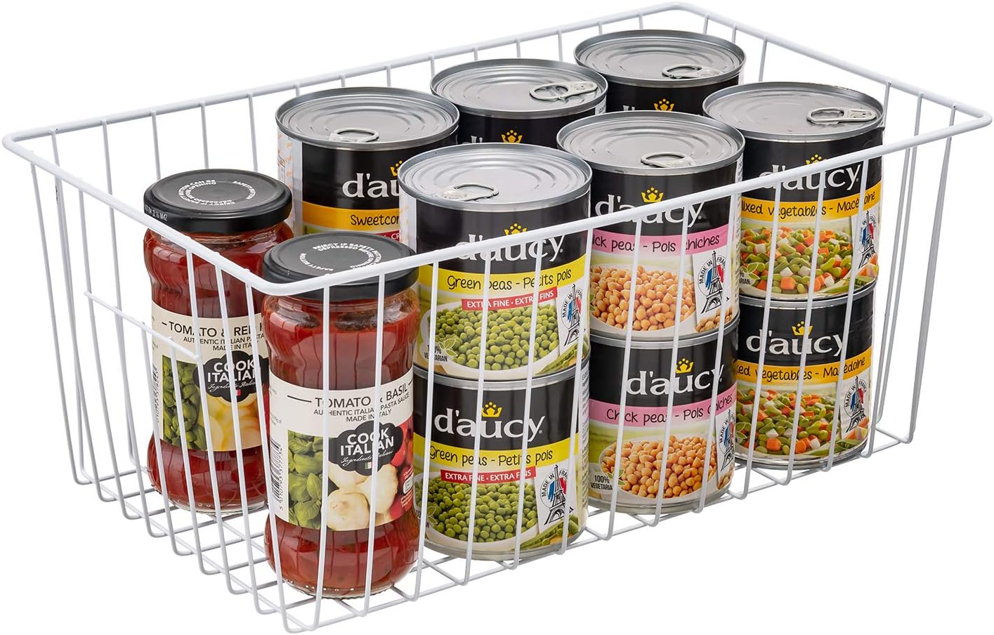 16inch Upright Freezer Organizer Baskets for 13-14,16-21 cu.ft Standup Freezer, Settle freezer chaos and reduce food waste effectively, Durable, Fully Use Space, Improve Air Circulate, White, 2pcs