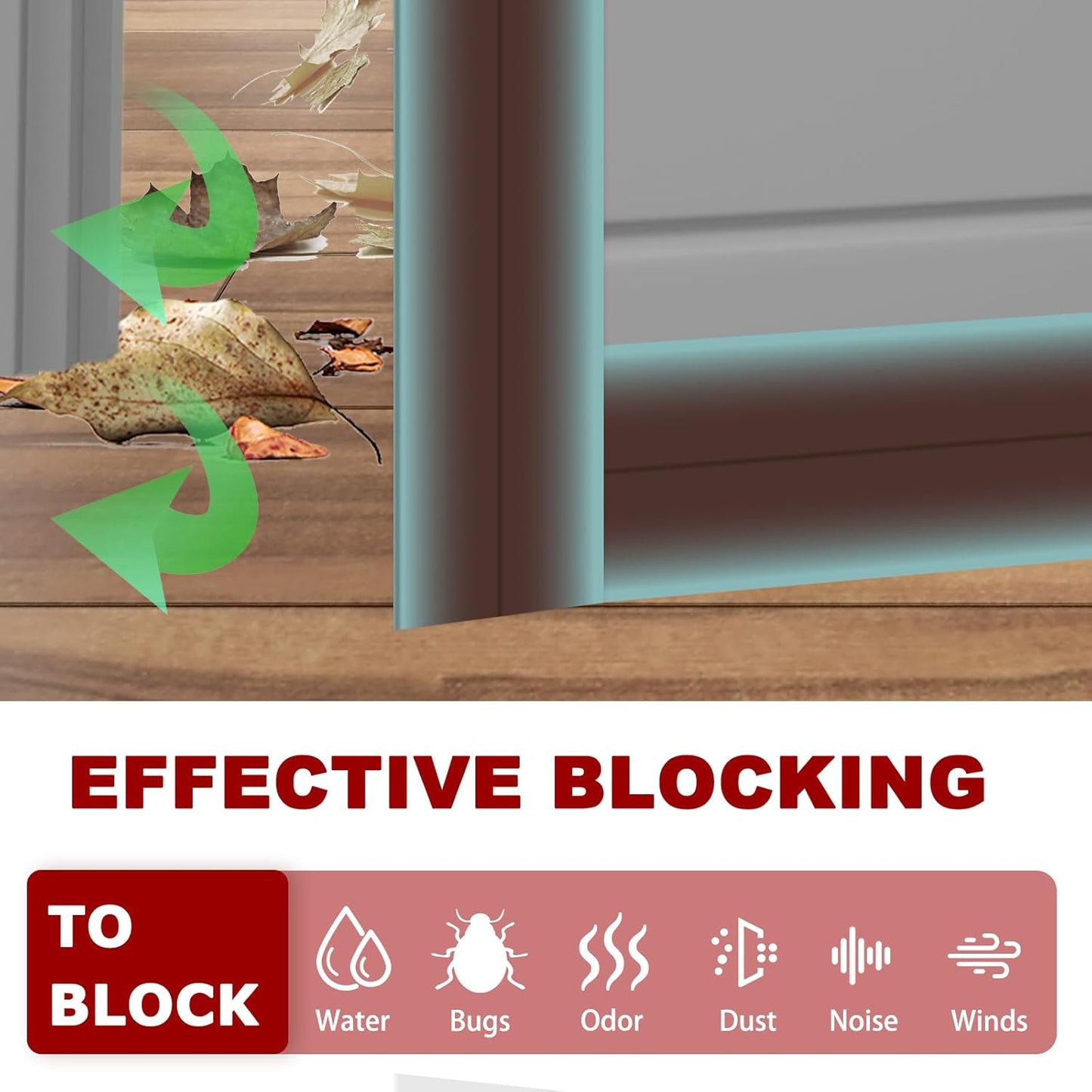 Weather Stripping Self Adhesive Door Draft Stopper Flexible Shower Door Bottom Seal Silicone Seal Strip for Sliding Glass Windows Side Gaps (Brown, 2 Inch Wide x 40 Feet Long)