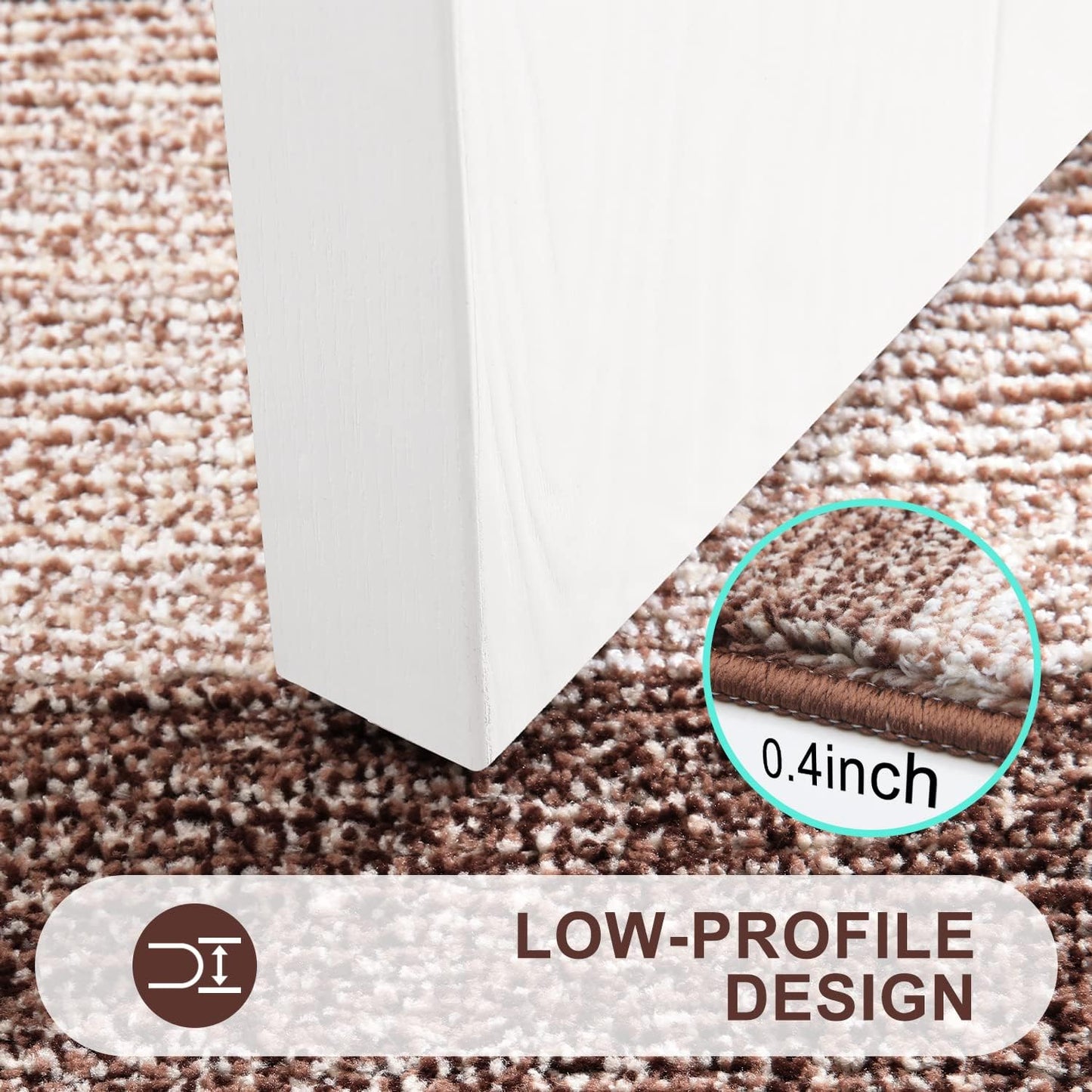 Kitinjoy Indoor Outdoor Door Mat, 48x32 Non-Slip Absorbent Dirt Trapper, Low-Profile Washable Inside Entrance Front Floor Mat, Sturdy Soft Entry Doormats for Entryway, Brown