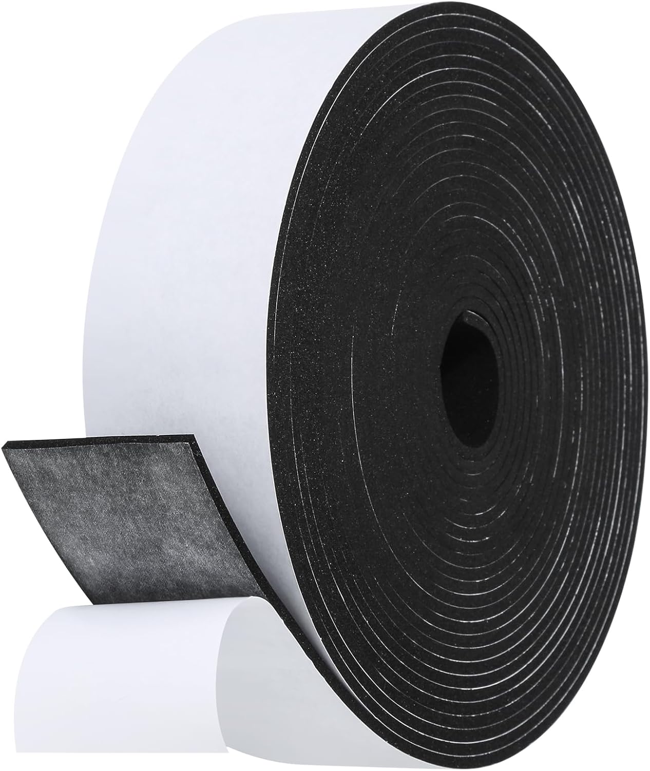 Weather Stripping Door Seal Strip- 2 Inch X 1/8 Inch X 26Feet, Strong Adhesive, Lightproof, Soundproof, Weatherproof Foam Tape Insulation for Sliding Door, Front Door Frame, Windows- Black