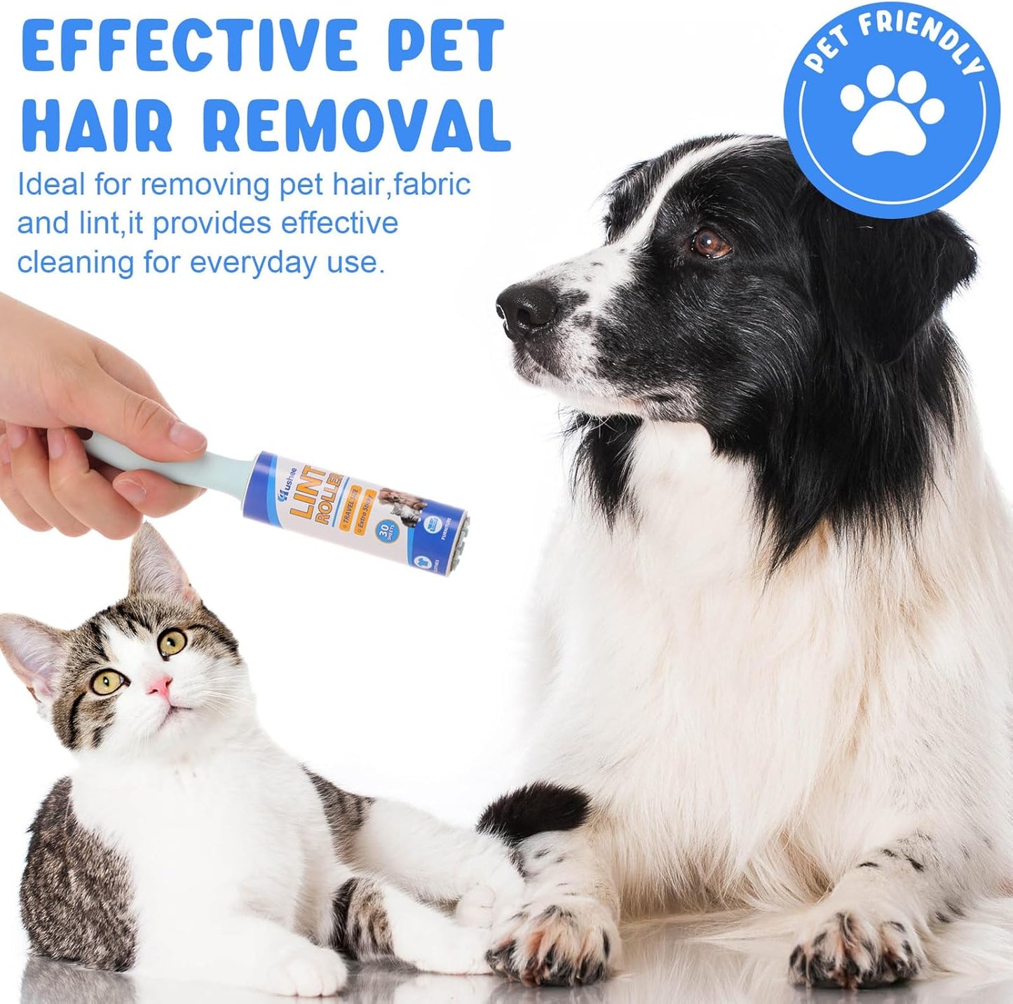 Hushee 48 Pack Bulk Mini Lint Roller for Travel 1440 Sheets 6'' Small Lint Removers Portable Lint Roller Travel Size Removers Sticky Removing Tool for Pet Hair Clothes Furniture Car Seat