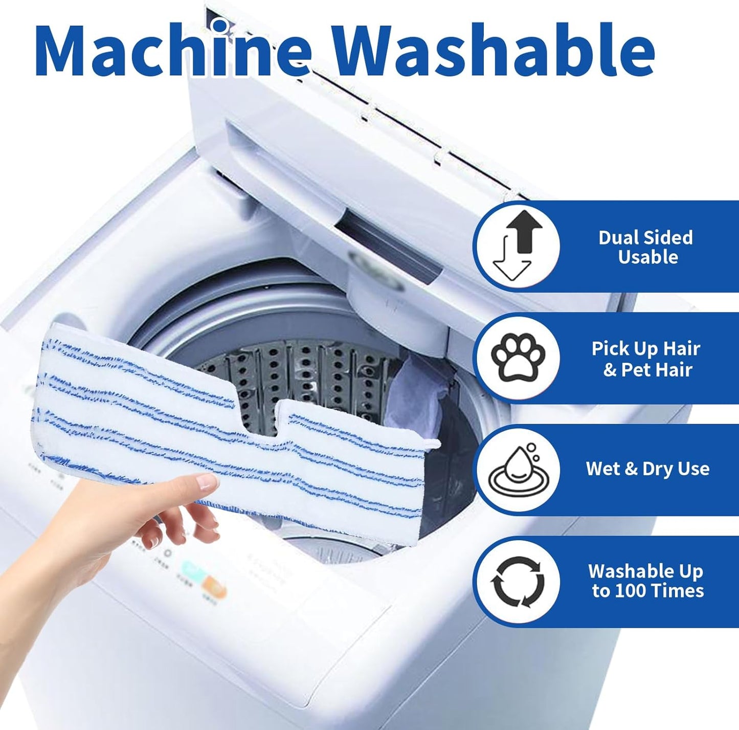 4 Pack Microfiber Mop Pads for O Cedar Mop Replace Head, Flip Mop Refills Compatible with O-Cedar Hardwood Floor 'N More, Reusable & Washable Mop Covers for Dry/Wet Use