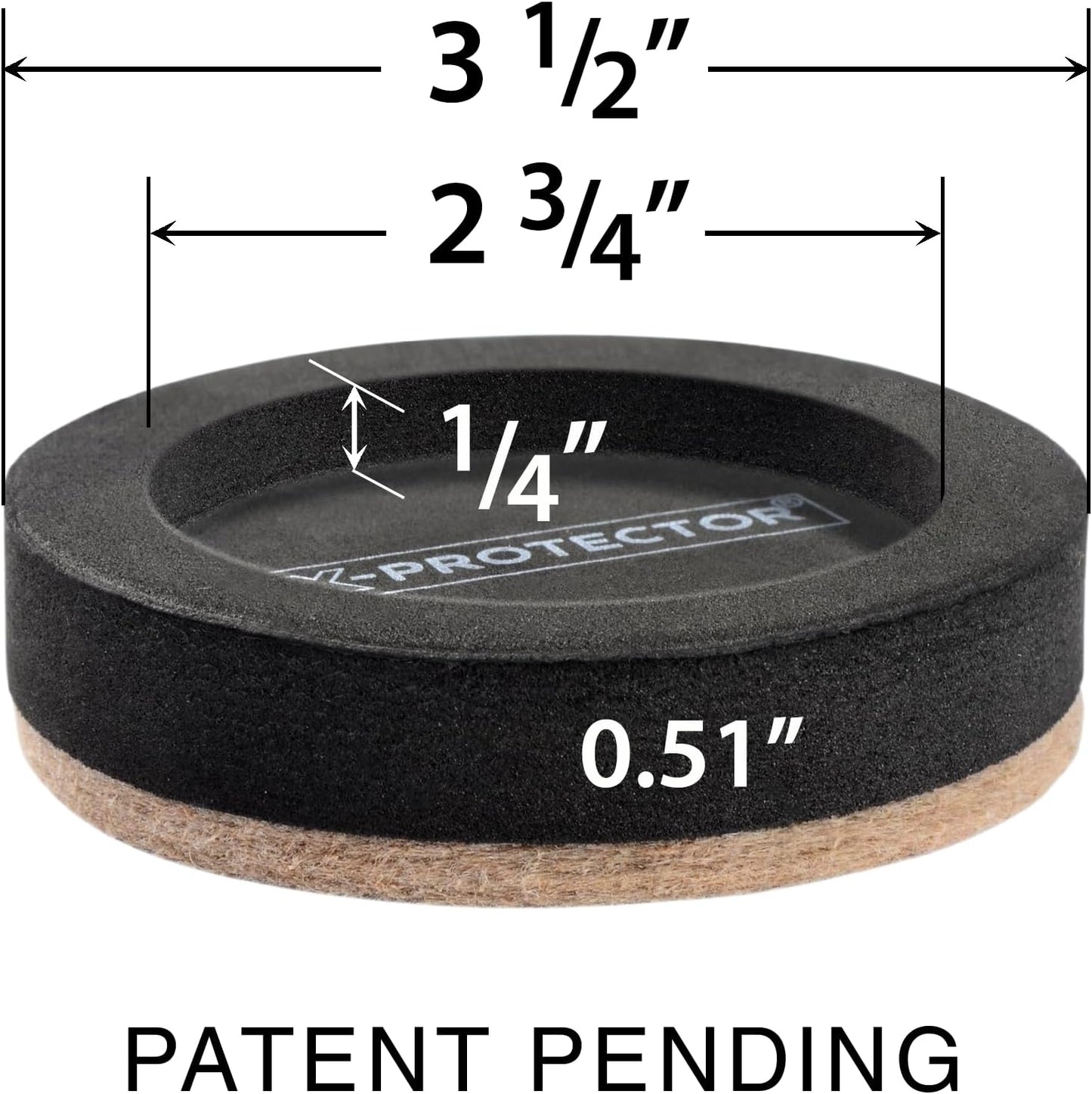 Felt Furniture Sliders for Hardwood Floors X-PROTECTOR 8 PCS 3 ½” - Furniture Slider with Unique Design - Heavy-Duty Furniture Movers for Hard Surfaces - Felt Sliders - Move Your Furniture Easily!