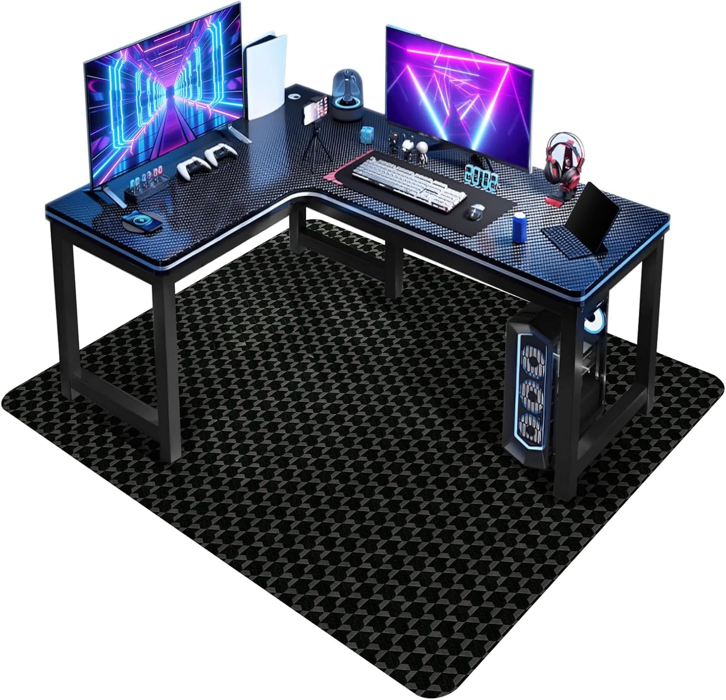 Vicwe Office Chair Mat for Hardwood Floor, 48" x 40" Large Chair Mats, Gaming Chair Mat for Hardwood, Easy Glide for Chairs, Multi-Purpose Floor Protector Desk Chair Mats for Home Office