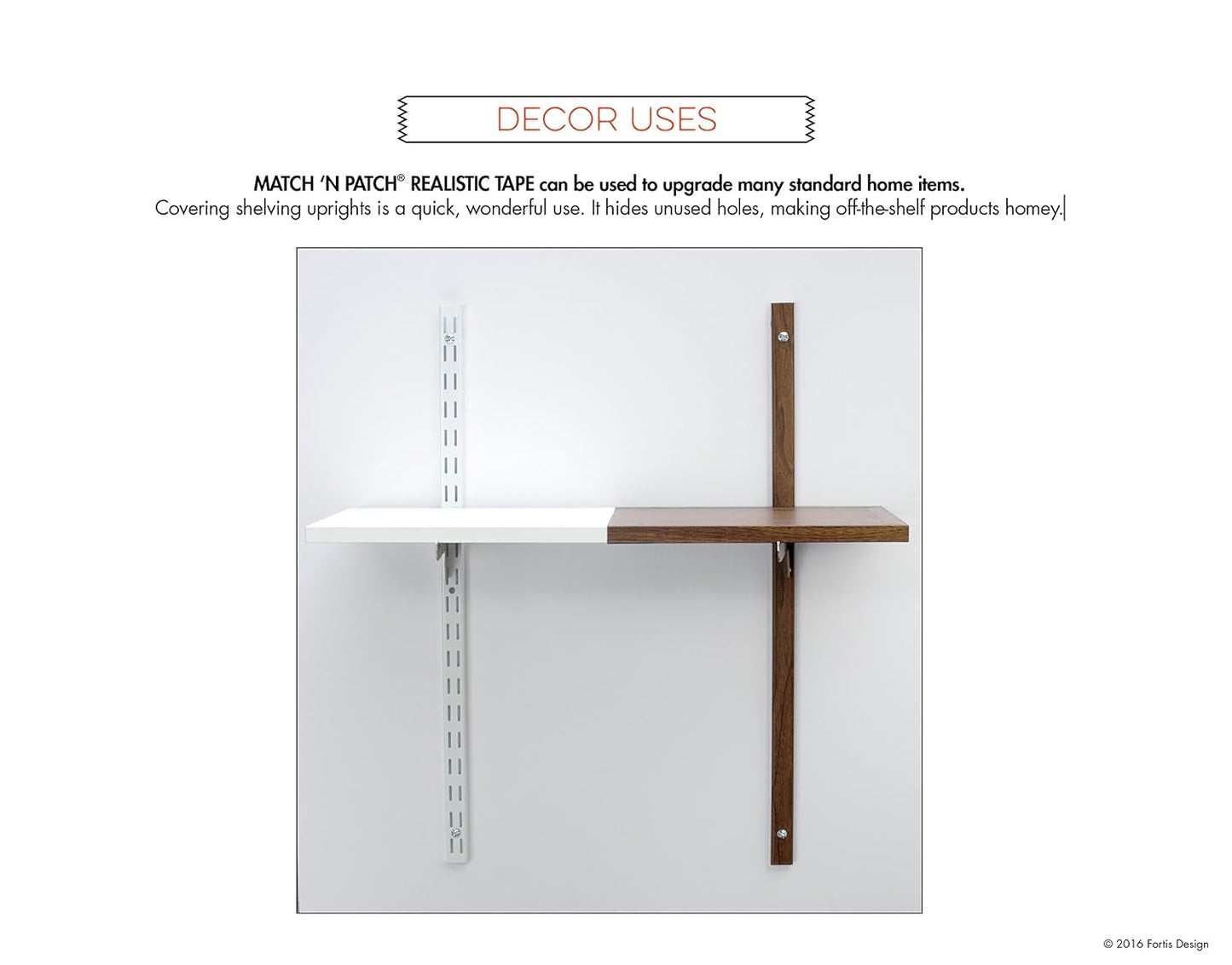 MATCH 'N PATCH Realistic Wood Grain Repair Tape - Durable Multi-Use Adhesive Tape for Furniture, Floors, Cabinets, Windows, Doors, RV, Home Decor & DIY Projects - Brown-Black, 2.25 inch x 15 feet