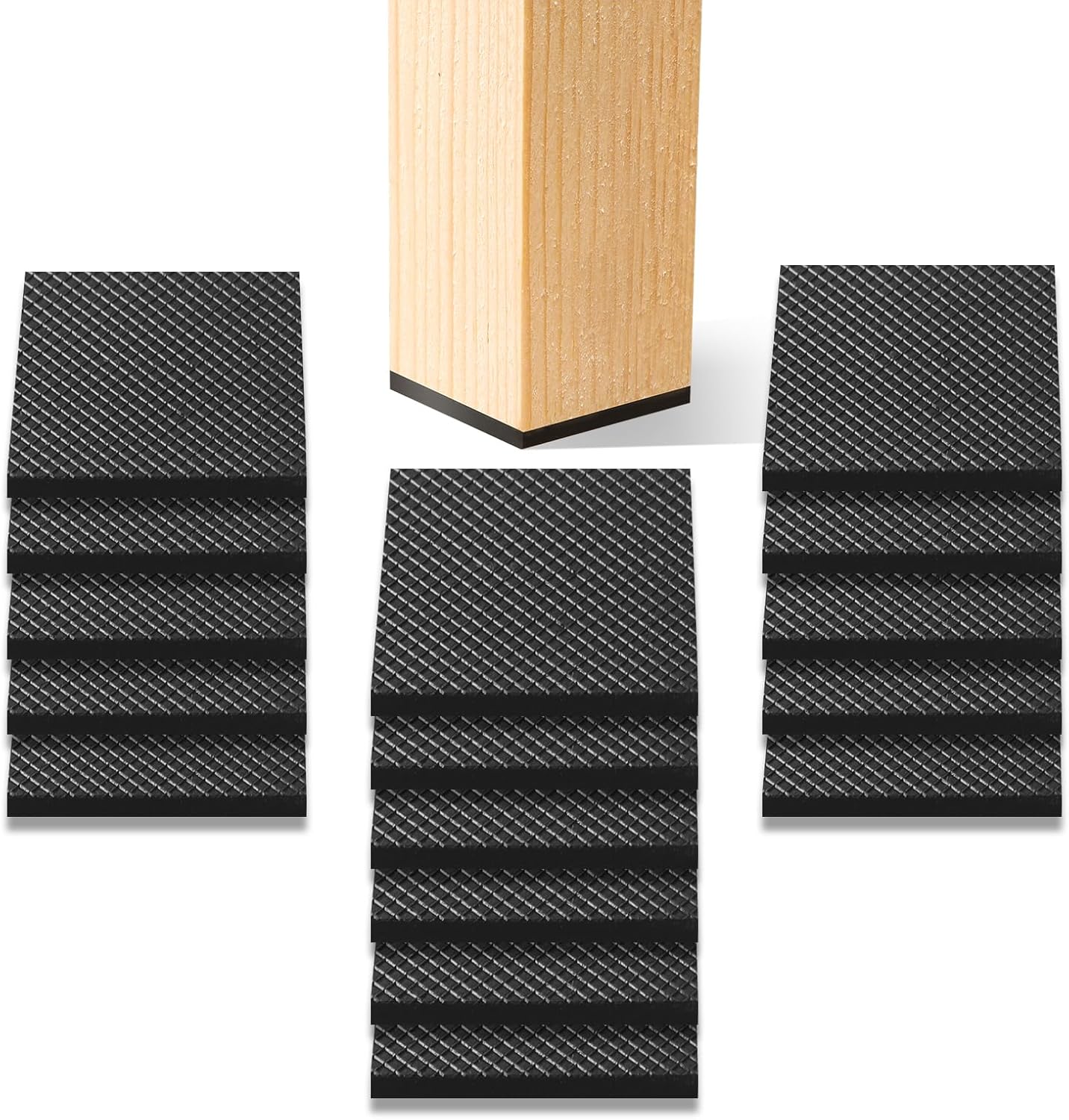CHUNZEXI Non Slip Furniture Pads - 16 Premium Furniture Grippers Self Adhesive Rubber Furniture Feet, Anti Slide Furniture Hardwood Floor Protector for Keep Couch Stoppers (2 inch Square)
