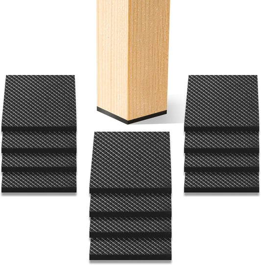 CHUNZEXI Non Slip Furniture Pads - 12 Premium Furniture Grippers Self Adhesive Rubber Furniture Feet, Anti Slide Furniture Hardwood Floor Protector for Keep Couch Stoppers (3 inch Square)