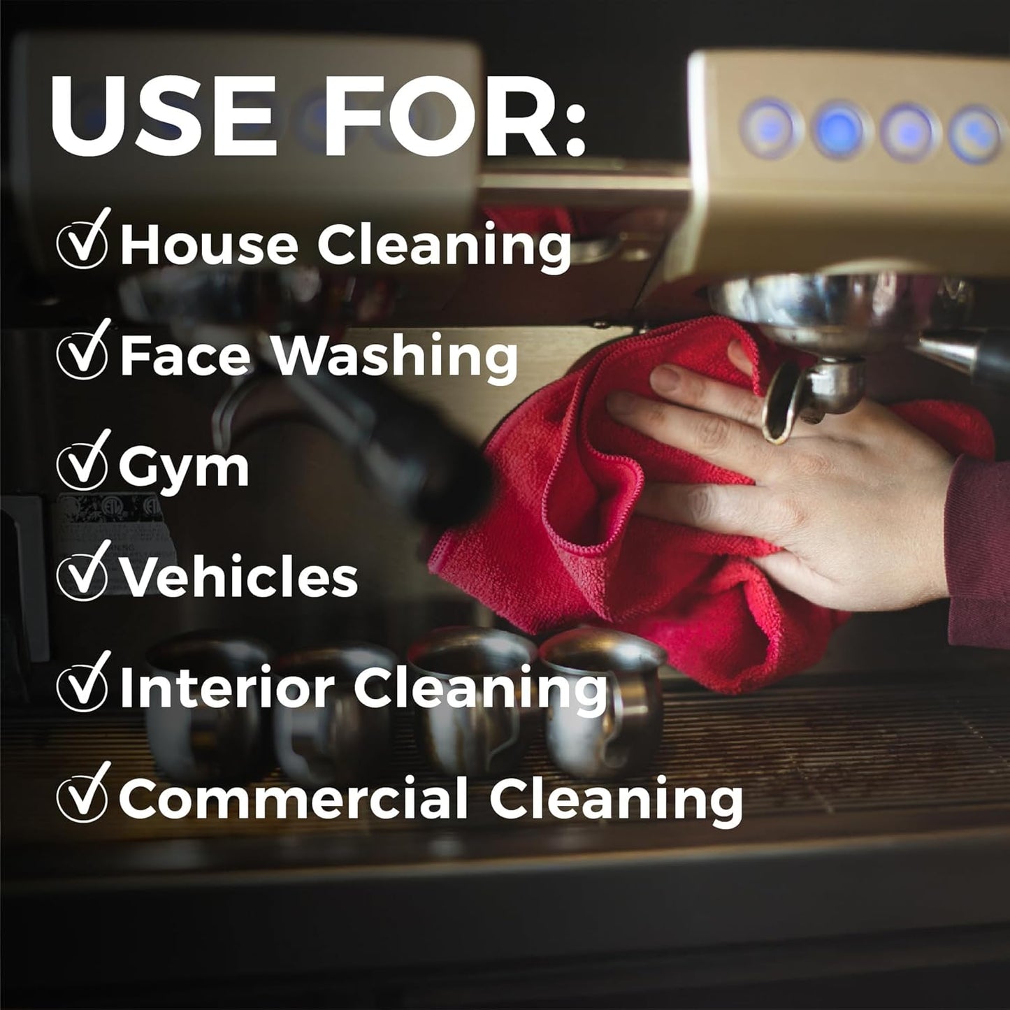 The Rag Company - All-Purpose Microfiber Terry Cleaning Towels - Commercial Grade, Highly Absorbent, Lint-Free, Streak-Free, Kitchens, Bathrooms, Offices, 300gsm, 14in x 14in, Royal Blue (12-Pack)