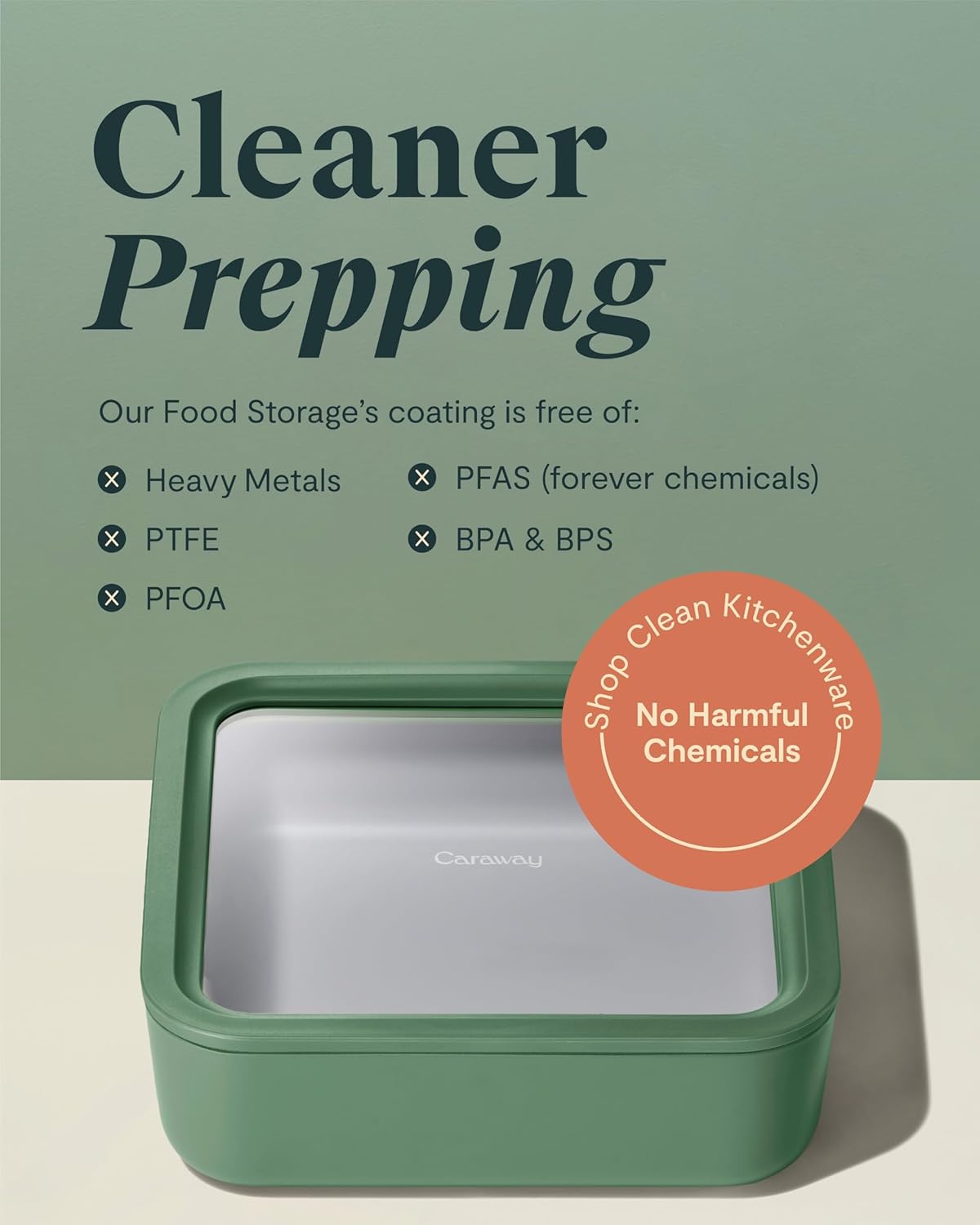 Caraway 6pc Glass Food Storage Set – 10 Cup Food Containers (6) - Ceramic Coated - Non Toxic, Non Stick with Lids - Microwave Safe - Navy