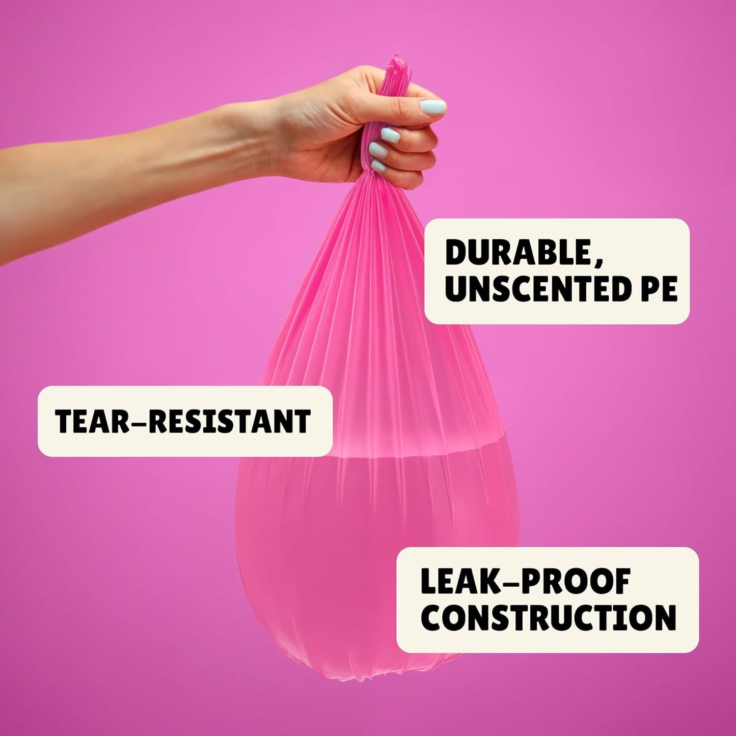 FORID Small Garbage Bags - 5 Gallon, Trash Can Liner for Home, Office, Bathroom, Bedroom, Waste Bin (5 Colors 150 Bags) - Durable & Thick Trash Bag Multi Colored