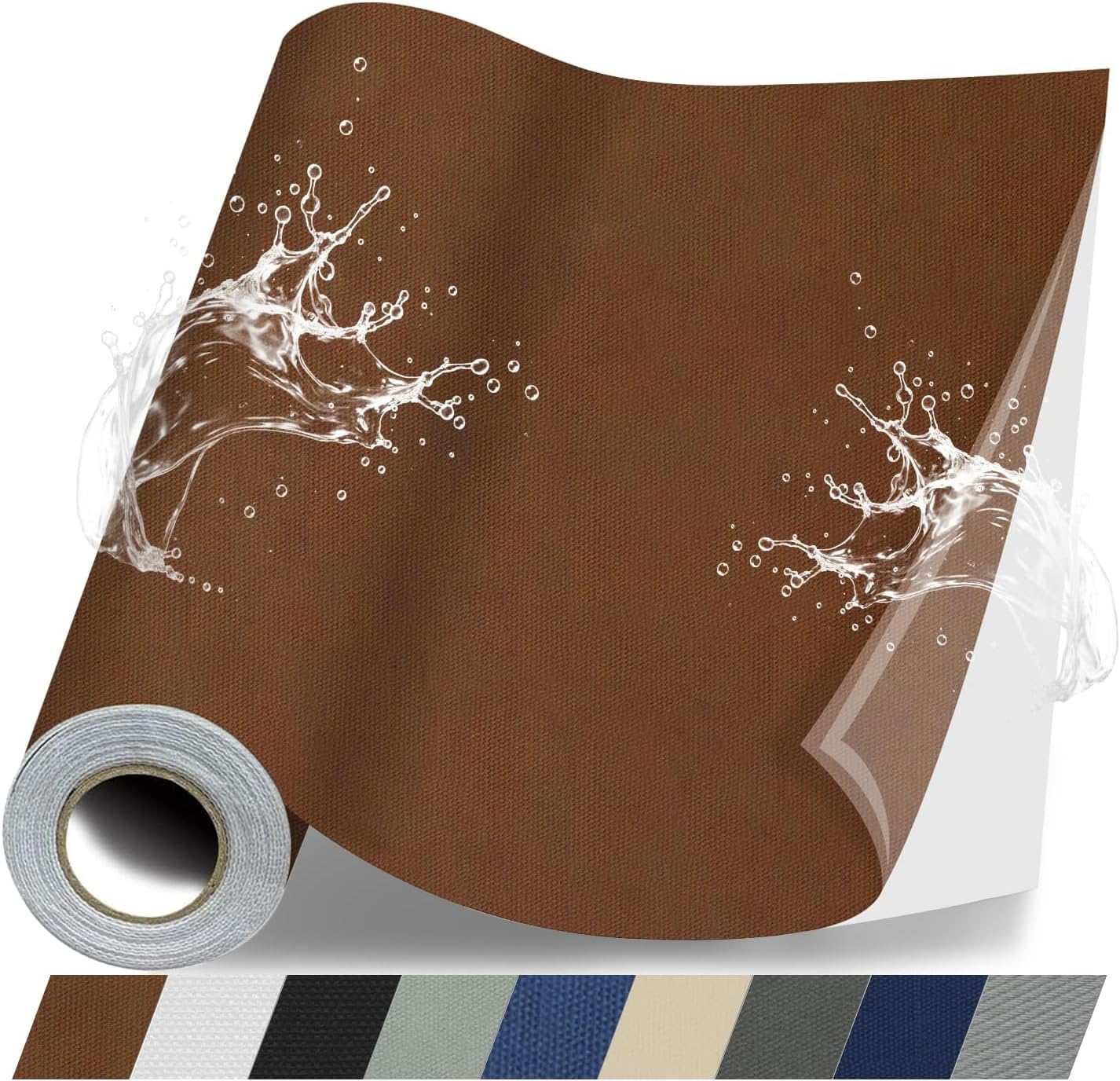 Fabric Repair Patches, 17X158 Inch Canvas Self-Adhesive Fabric Patches Tape Durable, DIY Large Canvas Repair for Sofa, Couches, Furniture, Chair, Clothing （17X158 Inch, Brown）