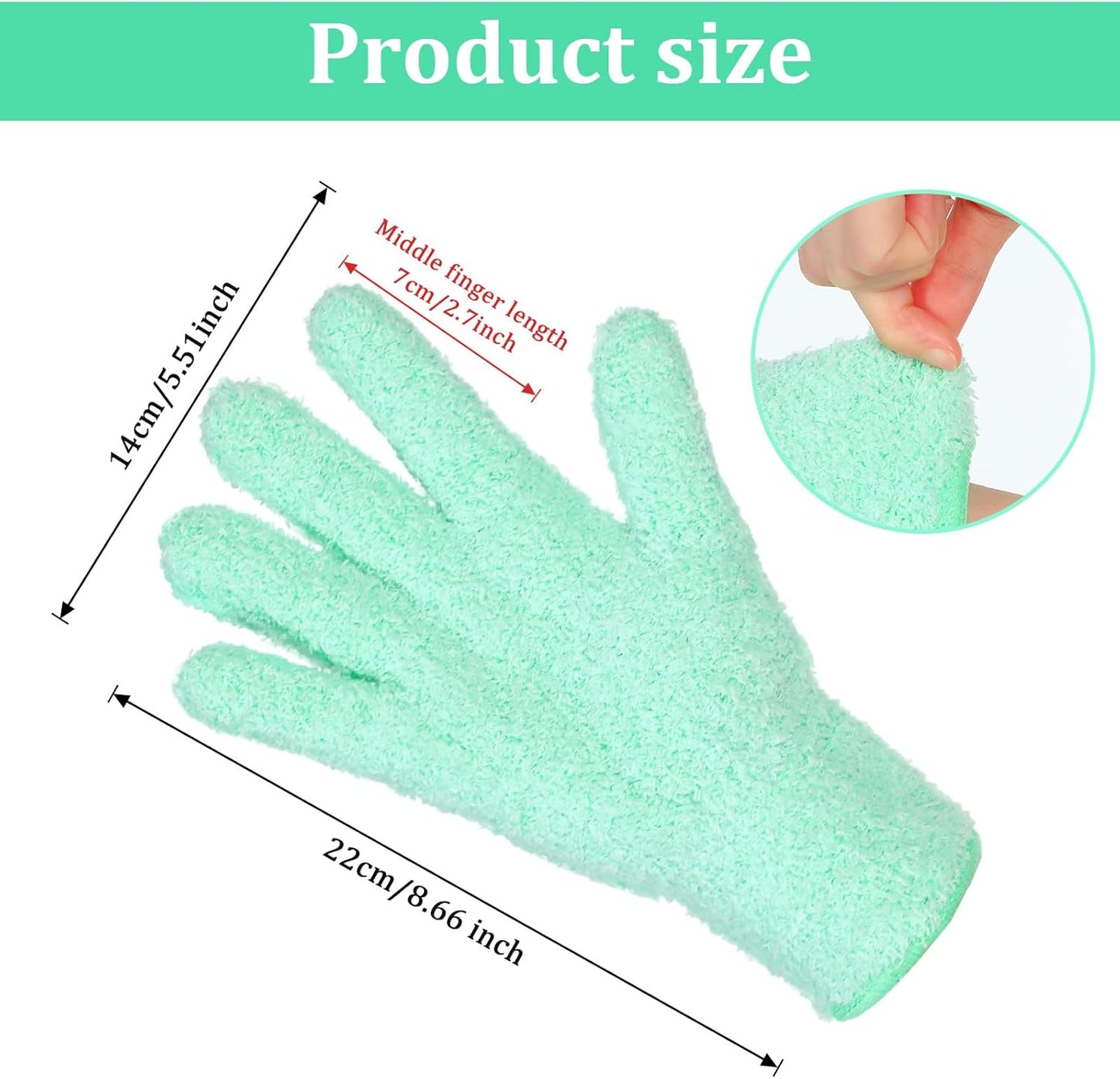 Ouligay Microfiber Gloves for Plant Dusting, Reusable Washable Micro Fiber Cleaning Gloves Mittens Dusting Glove Dust Cloth Glove for Plants Leaf House Indoor Cars Blinds Lamps